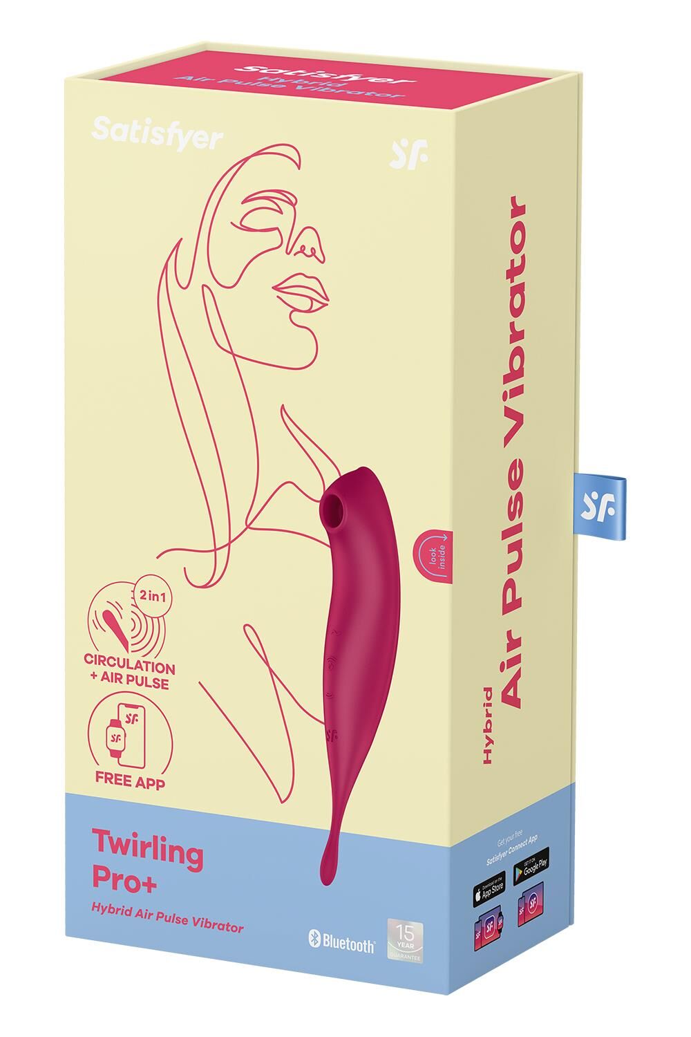 Bezdotykowy stymulator łechtaczki z wibracjami Satisfyer Twirling Pro+ (czerwony)