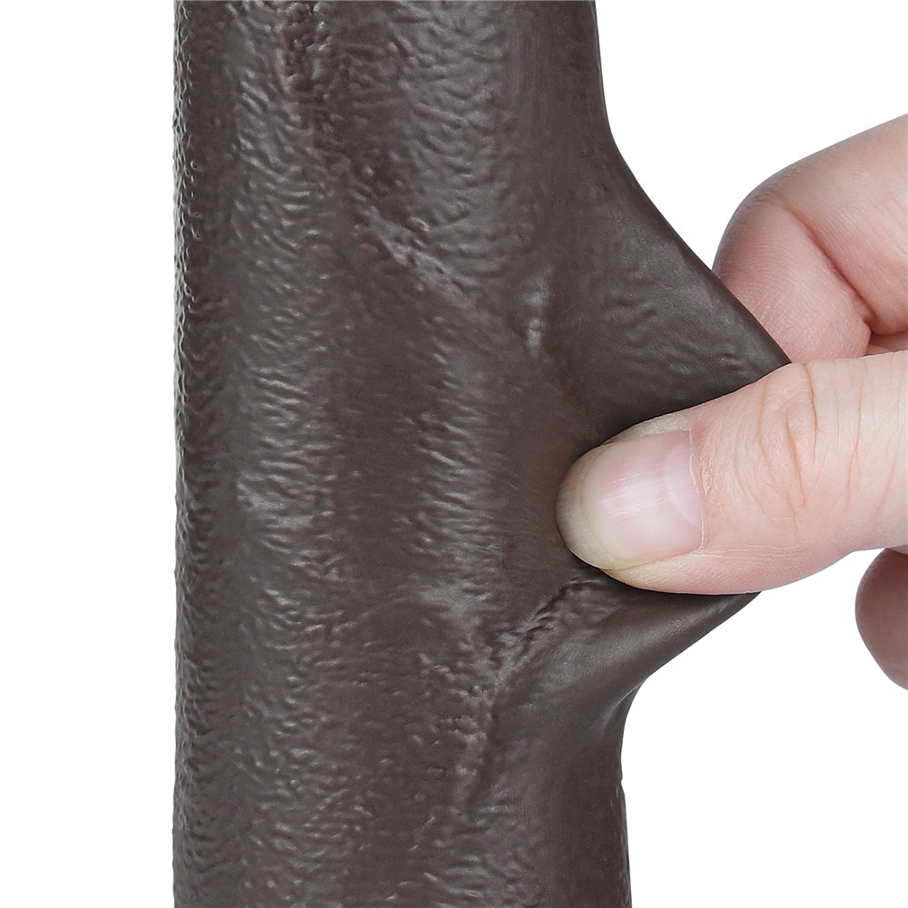 Dildo Sliding-Skin Dual Layer Dong 8.5'', 22 cm (czarny)