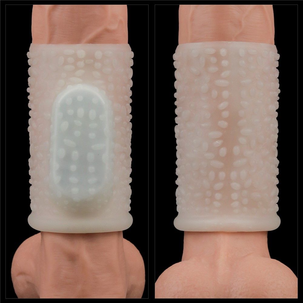 Насадка на пенис с вибрацией LoveToy Vibrating Drip Knights Ring, 10 см (белый)