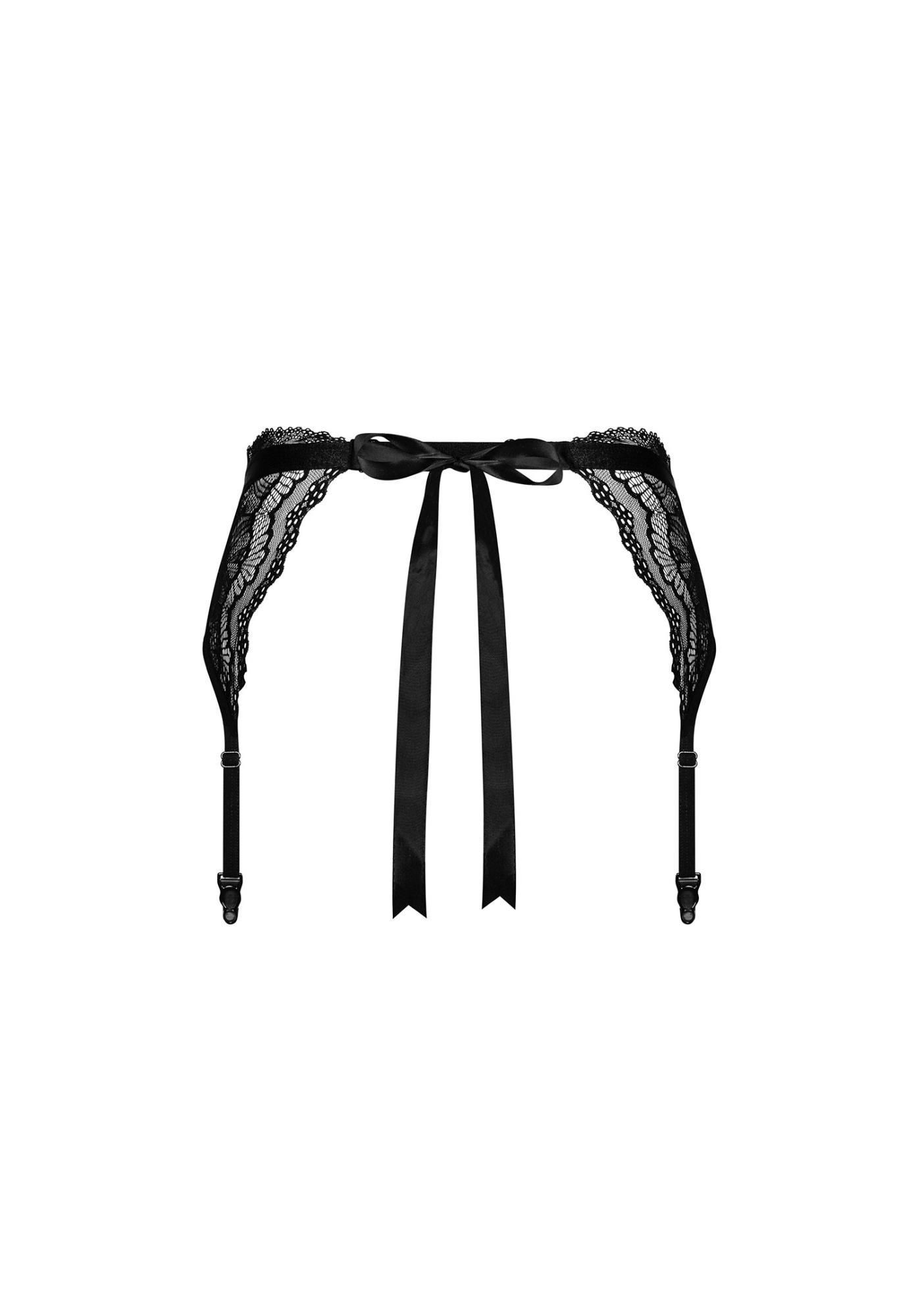 Пояс для чулок Obsessive Isabellia, L/XL (черный)