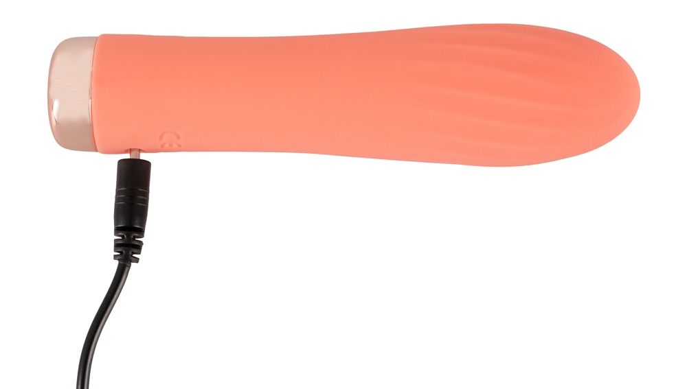 Вибратор Peachy Mini Ribbed, 13,6 см (оранжевый)