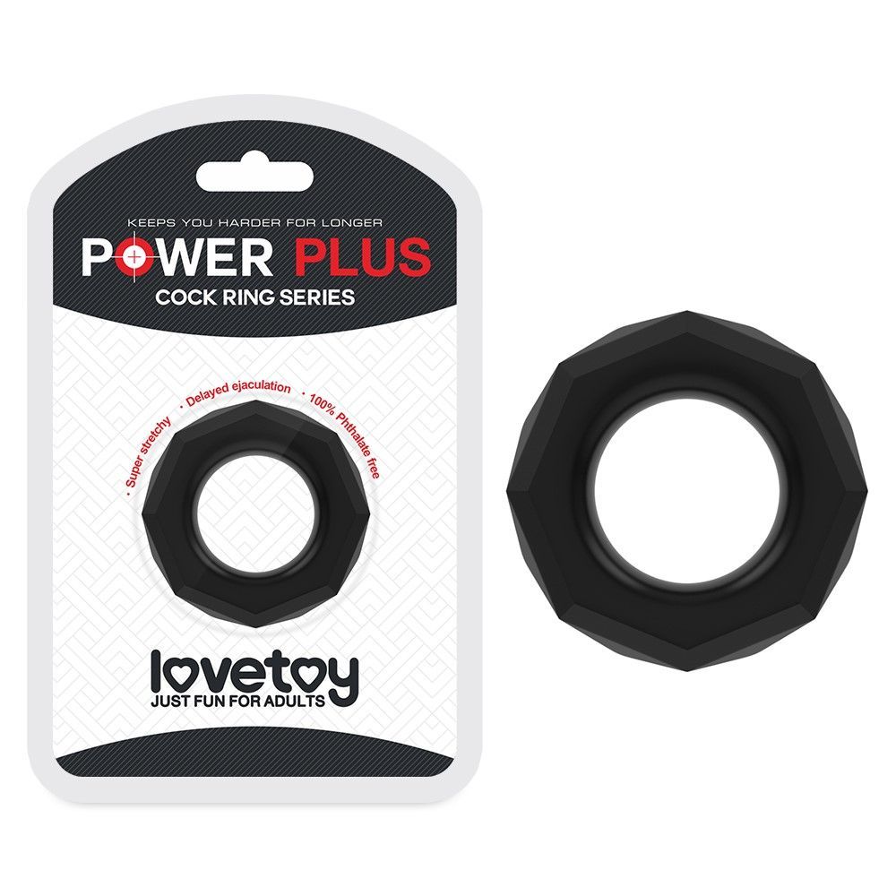 Эрекционное кольцо Lovetoy Power Plus Cock Ring Series (черный)