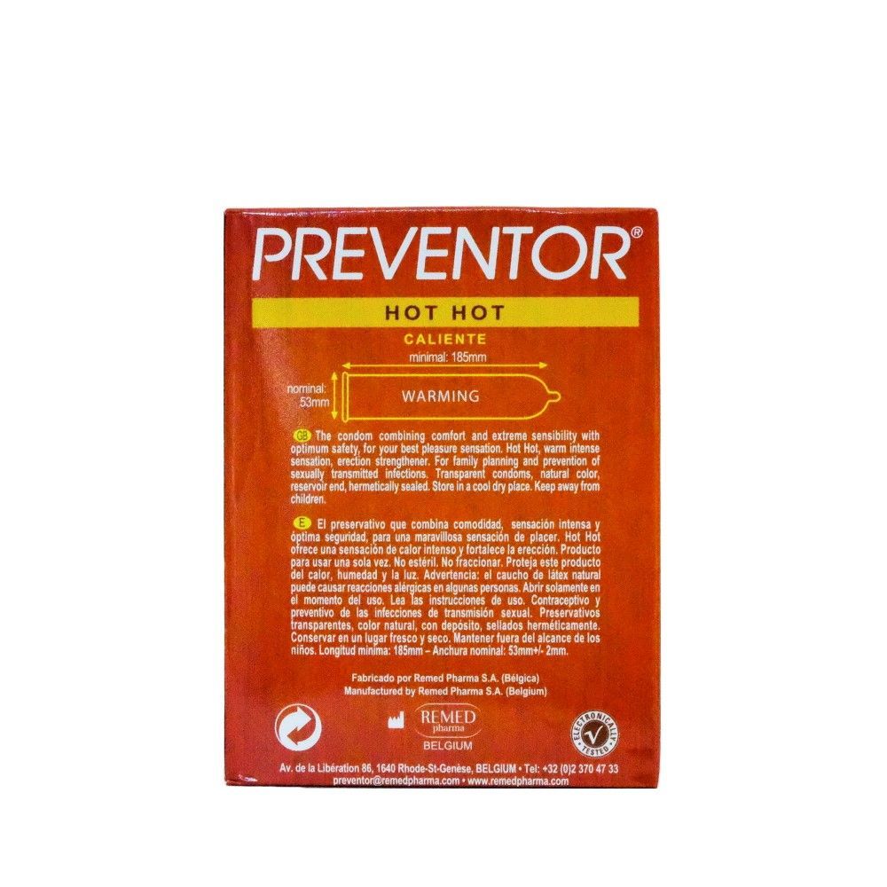 Презервативы Preventor® Hot Hot, 3 шт (ваниль)