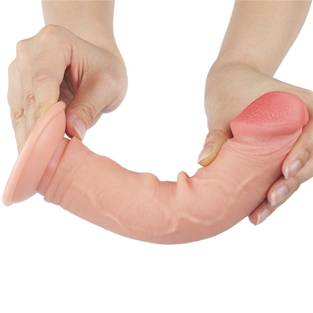 Фаллоимитатор Lovetoy Sliding Skin Dual Layer Dong 8", 20 см (телесный)