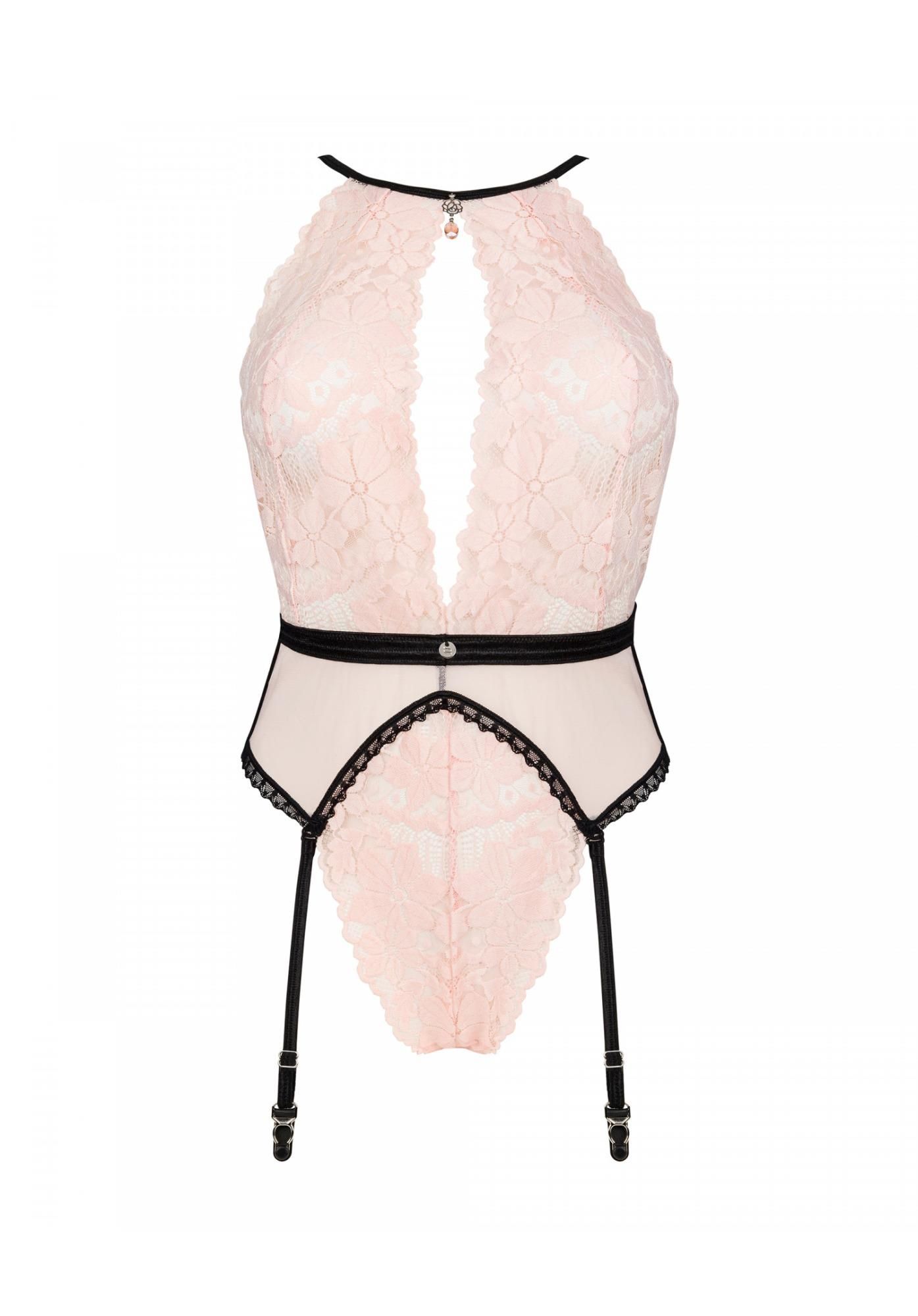 Боди Obsessive Lilines, S/M (розовый)