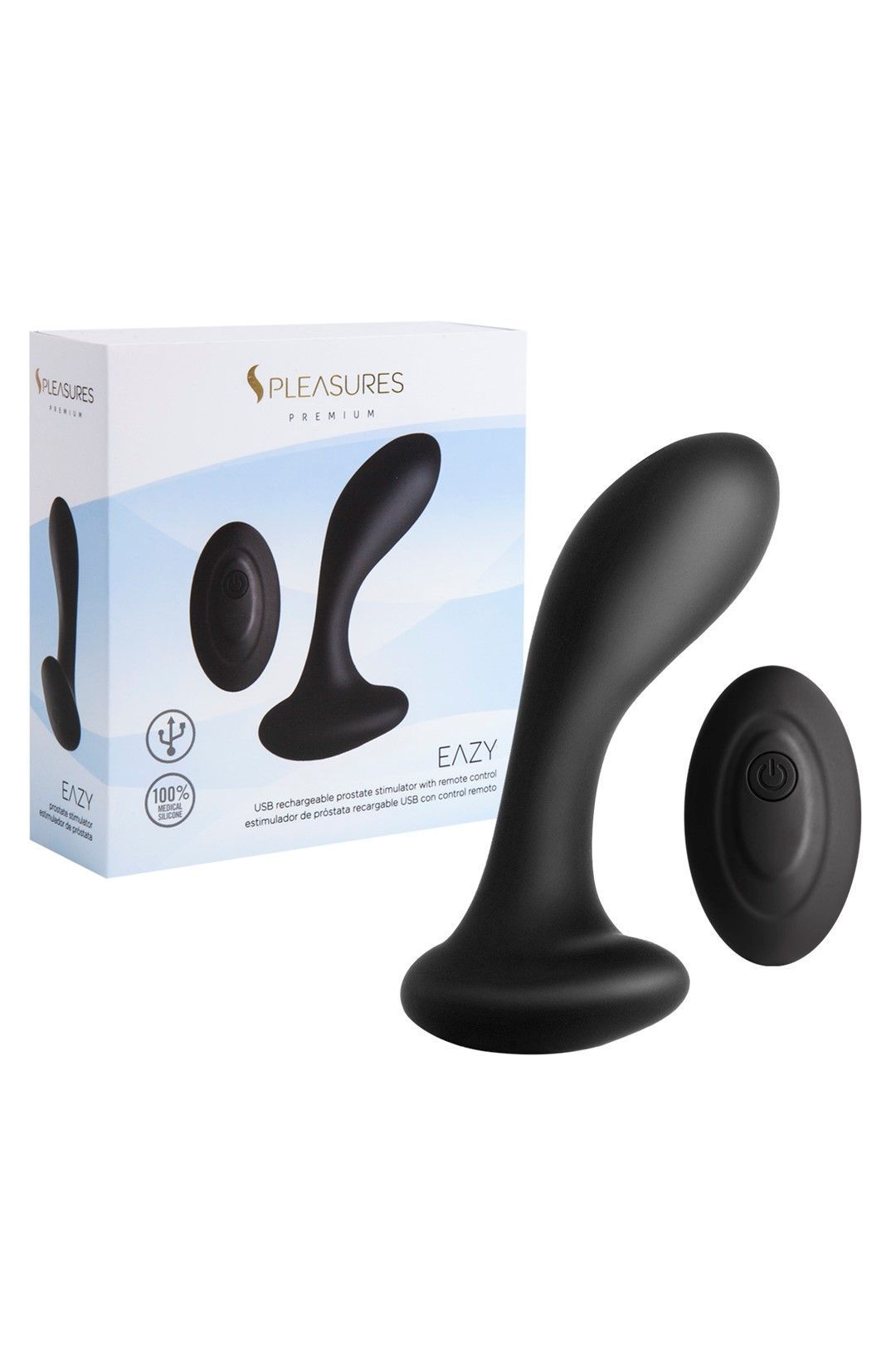 Стимулятор простаты Pleasures Premium Eazy, 12,5 см (черный)
