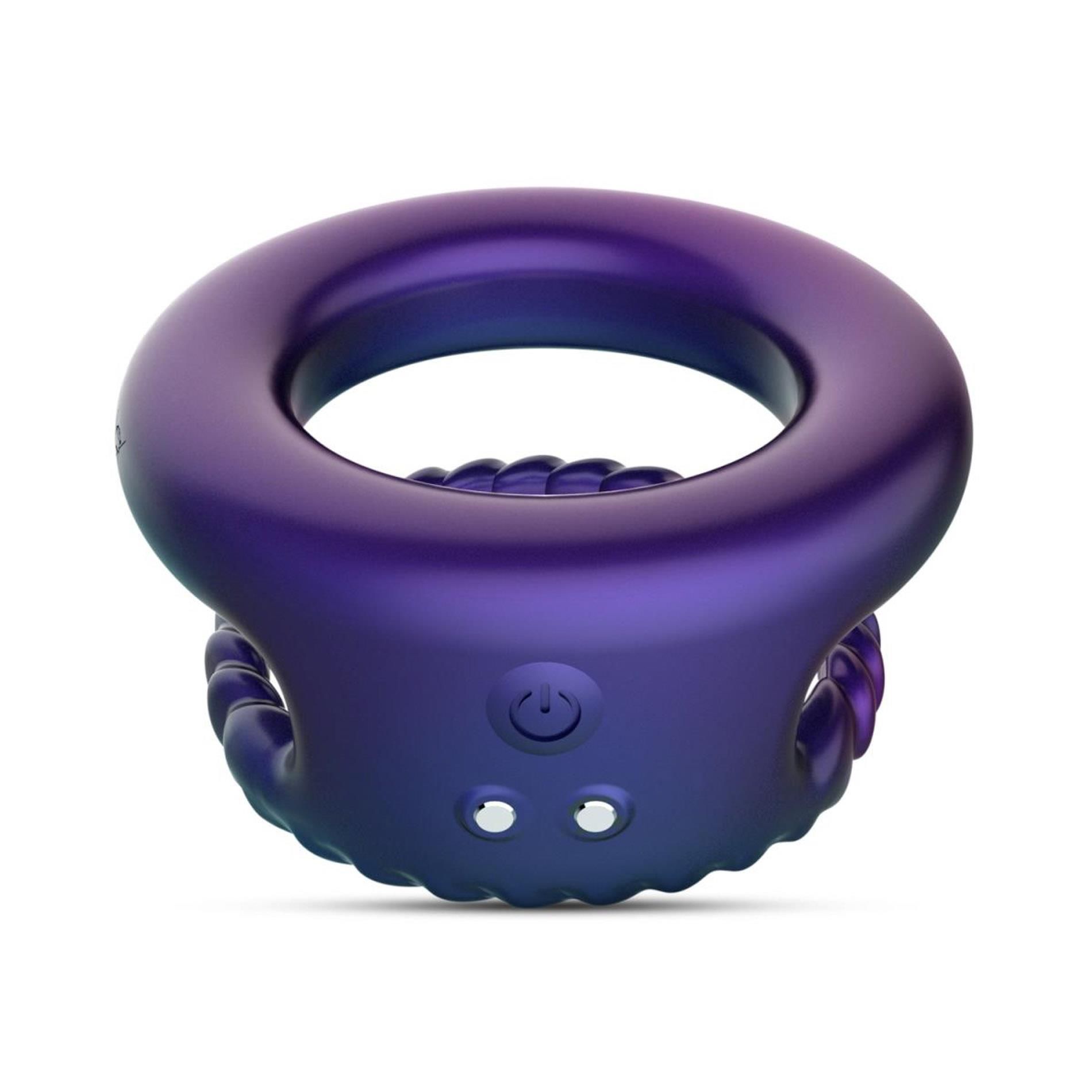 Эрекционное кольцо Hueman Jupiter Vibrating Cock and Ball Ring, 3.2 см (фиолетовый)