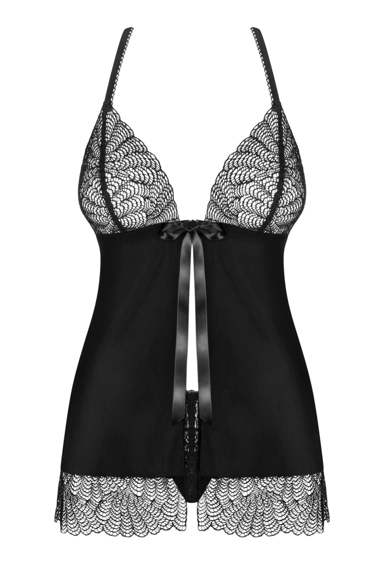 Комплект белья Obsessive Chiccanta Babydoll, S/M (черный)