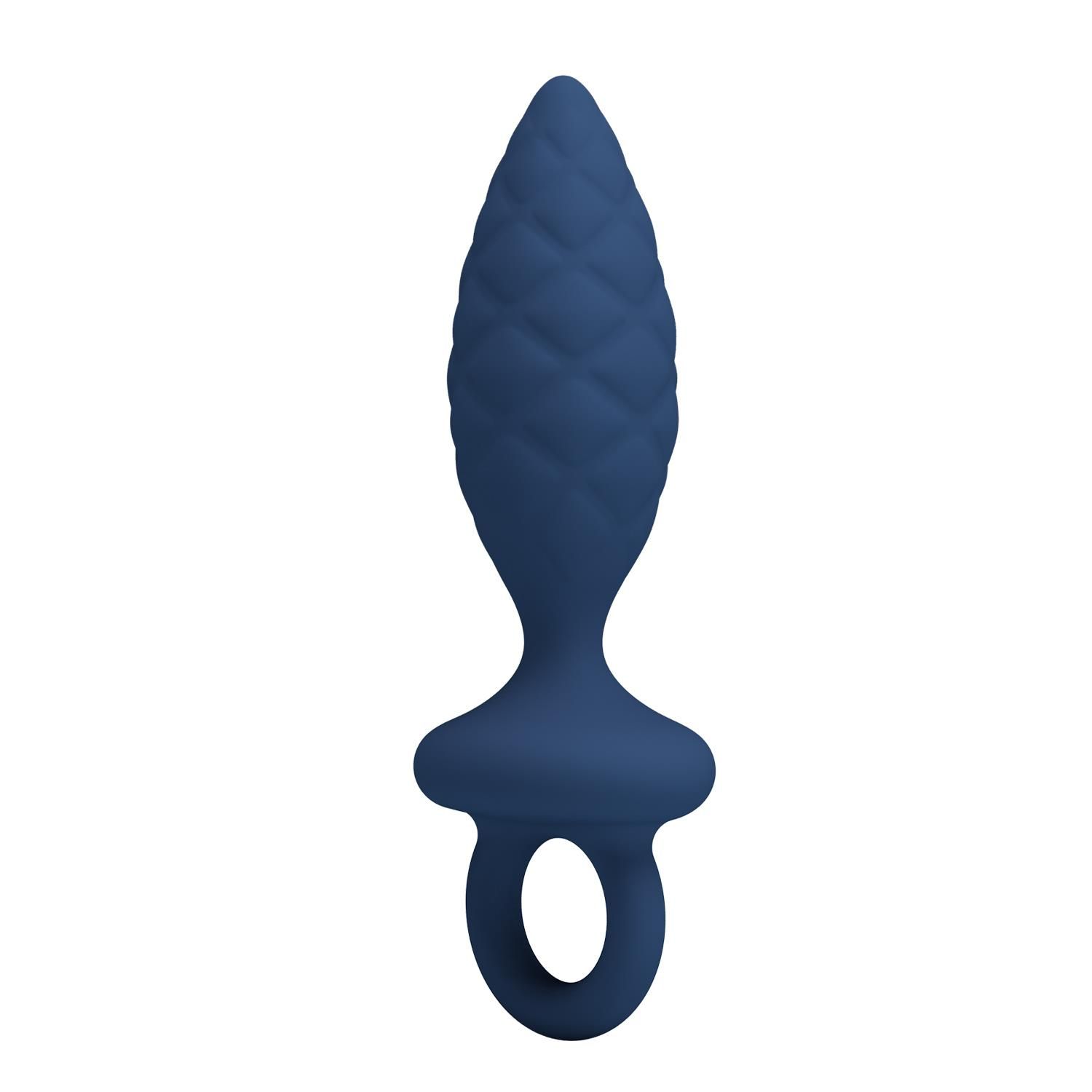 Korek analny Mr. Play Butt Plug with Loop M, 13.4 cm (niebieski)