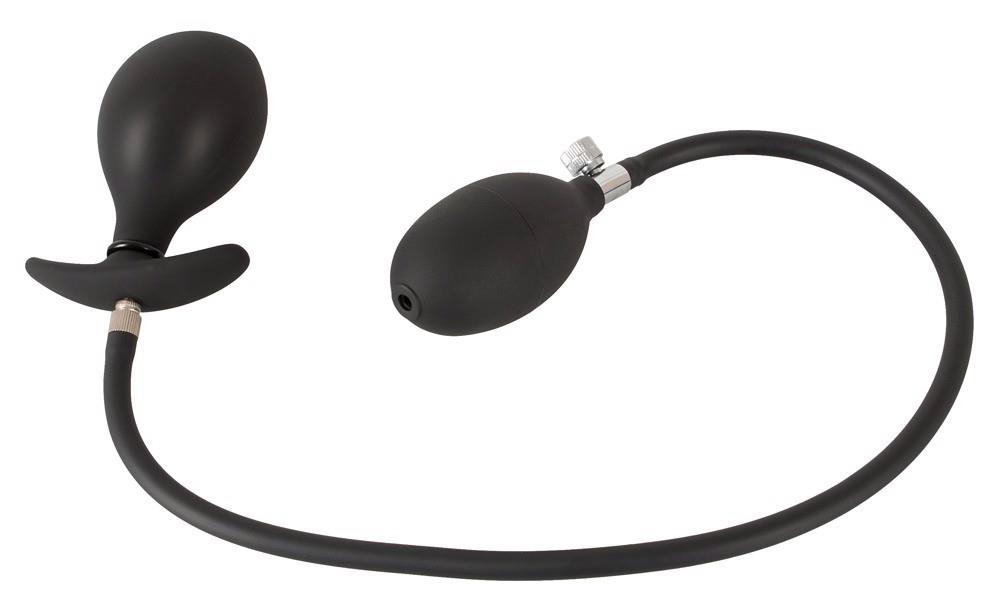 Korek analny Inflatable Plug, 8 cm (czarny