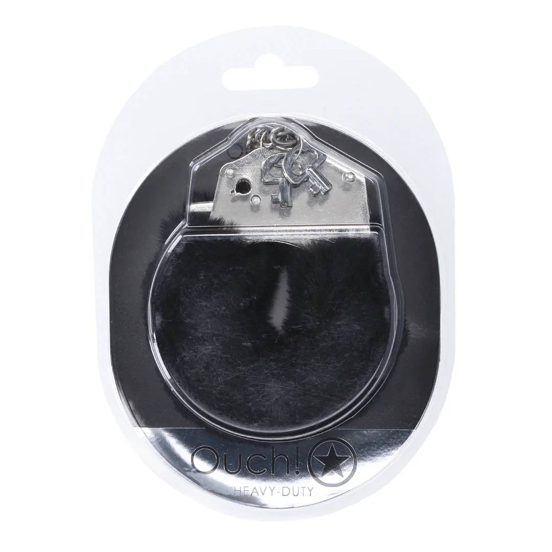 Наручники Ouch! Heavy-duty Fluffy Handcuffs (черный)