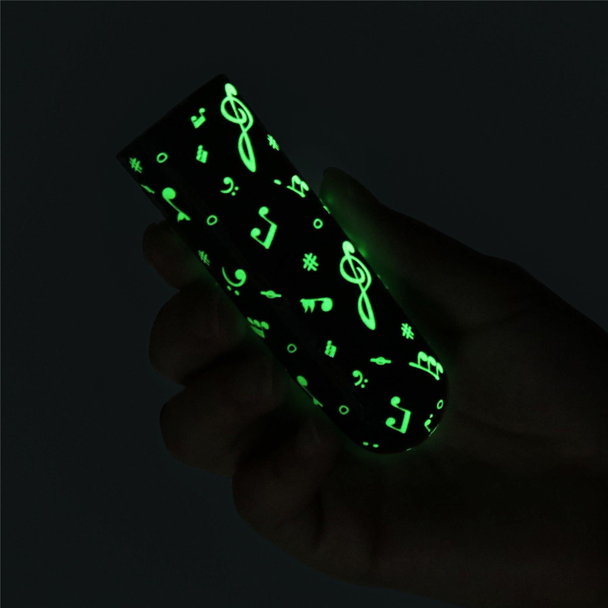 Wibrator łechtaczkowy LoveToy Music Massager Glow In The Dark, 8,5 cm (czarny)