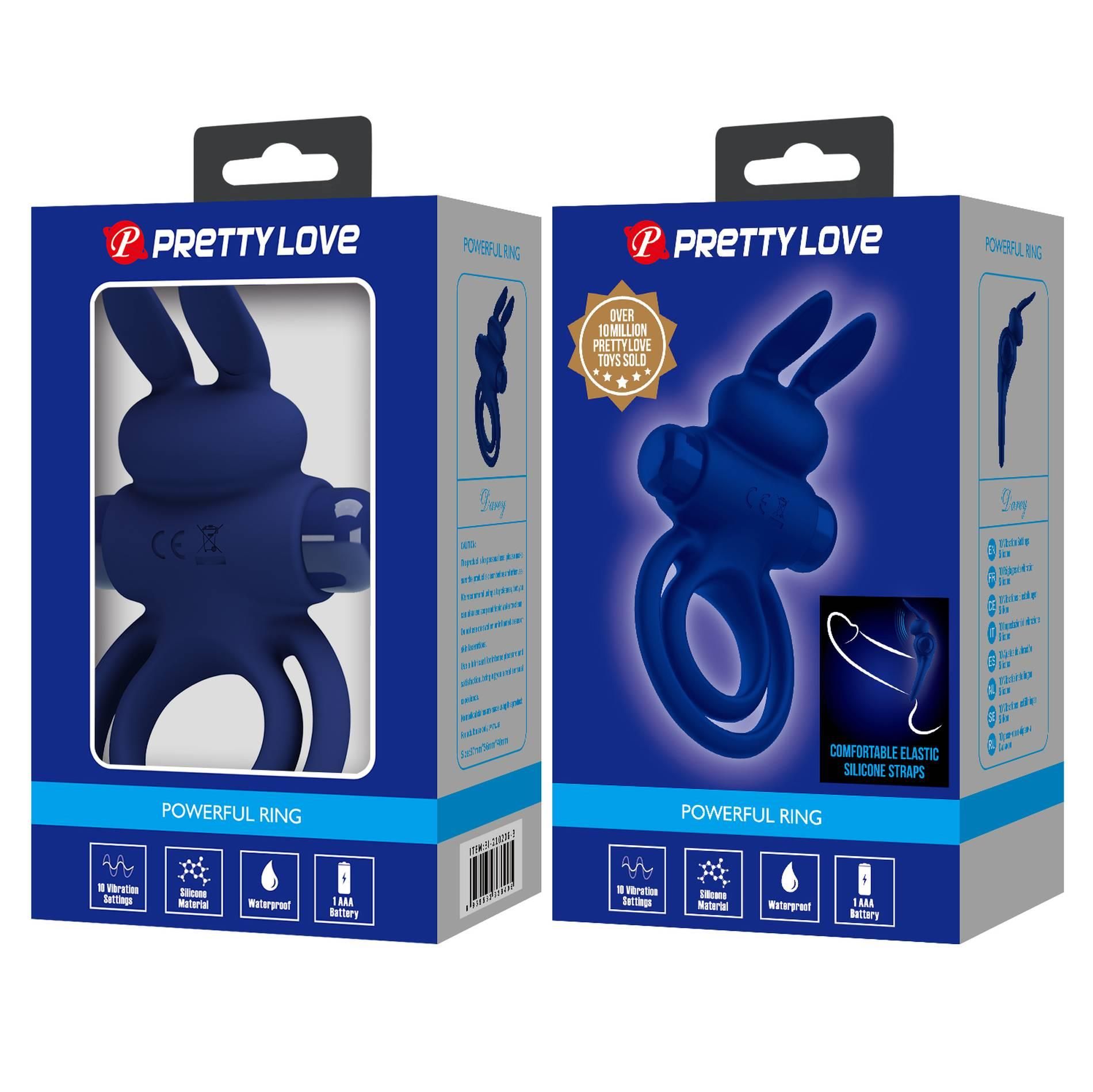 Виброкольцо Pretty Love Powerful Ring, 9,7 см (синий)