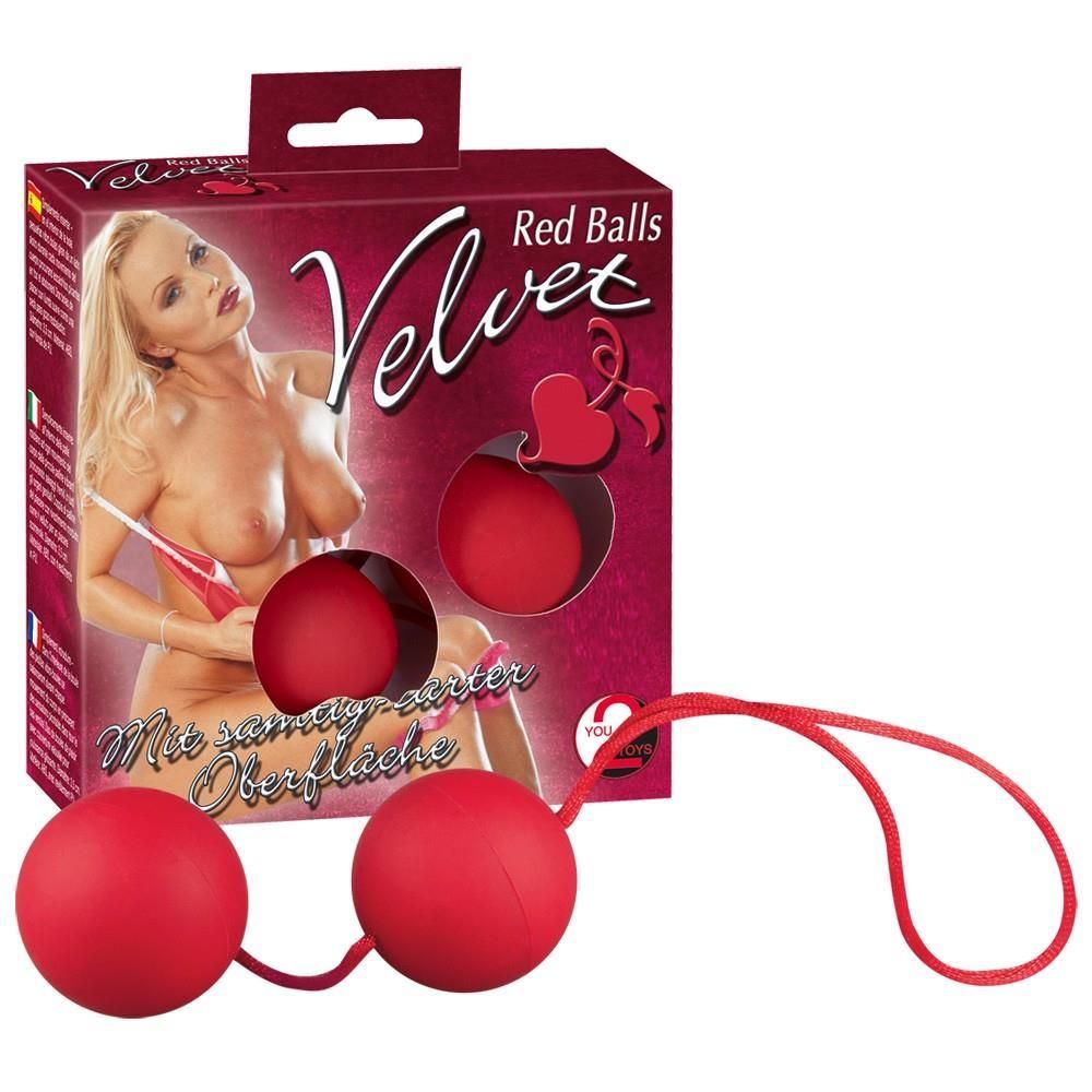 Вагинальные шарики Velvet Red Balls, 23 см (красный)