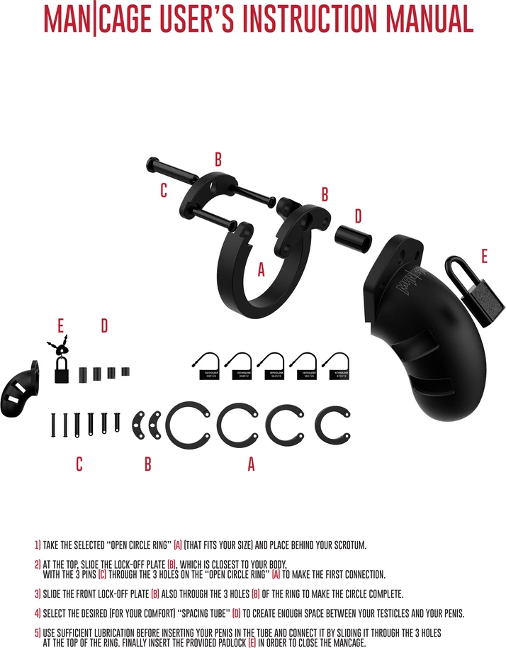 Пояс верности ManCage Model 20 Silicone Cock Cage (черный)