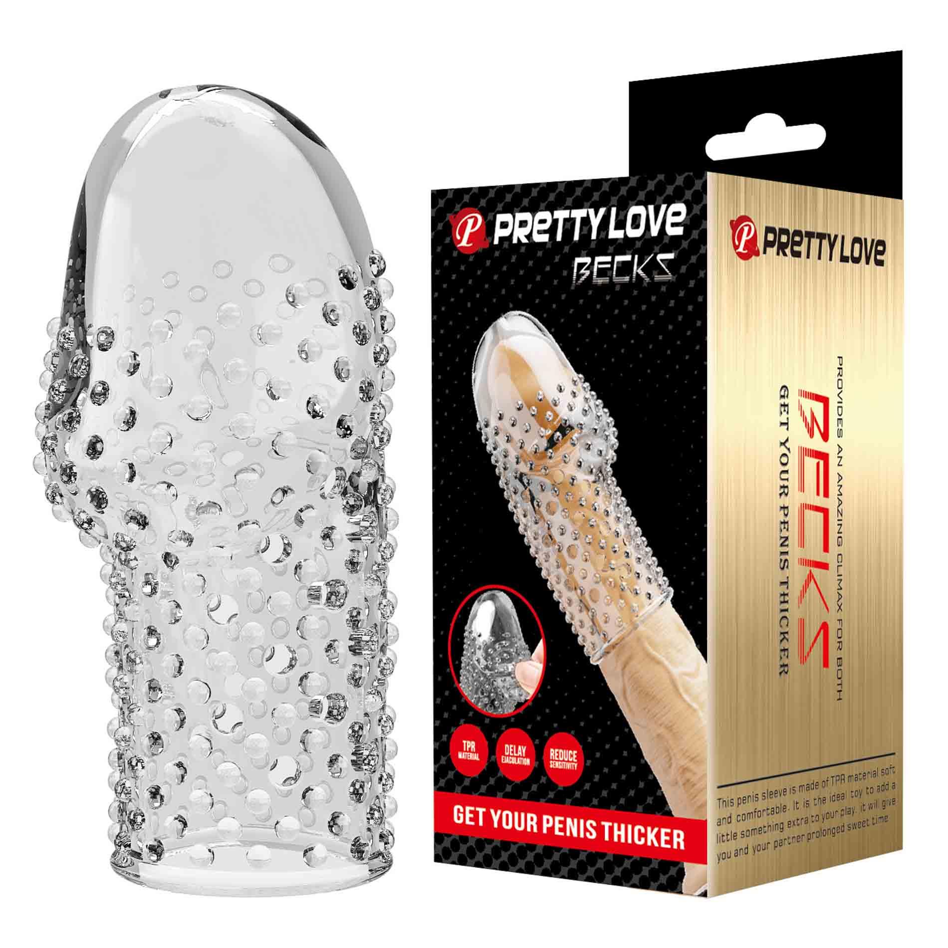 Насадка на пенис Pretty Love Penis Sleeve Becks, 8 см (прозрачный)
