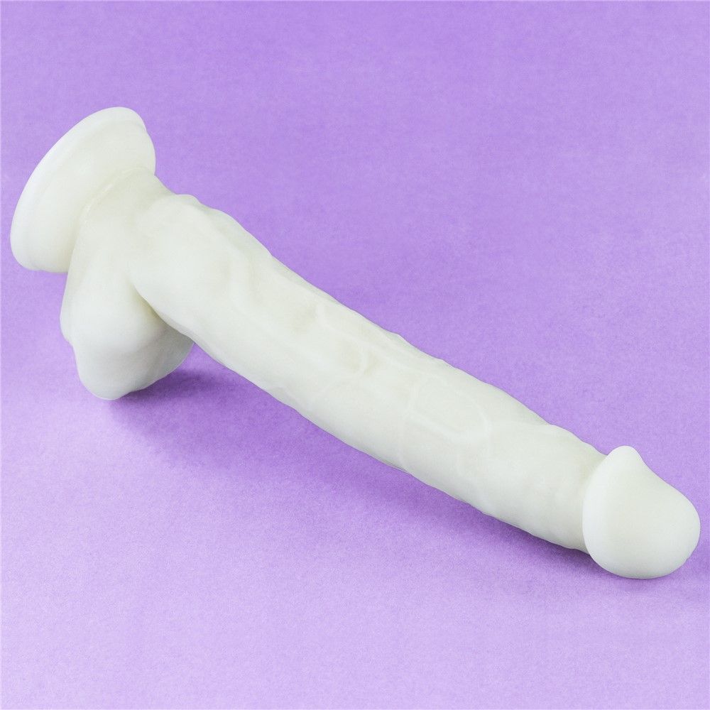 Неоновый фаллоимитатор LoveToy Lumino Play, 26,9 см (голубой)