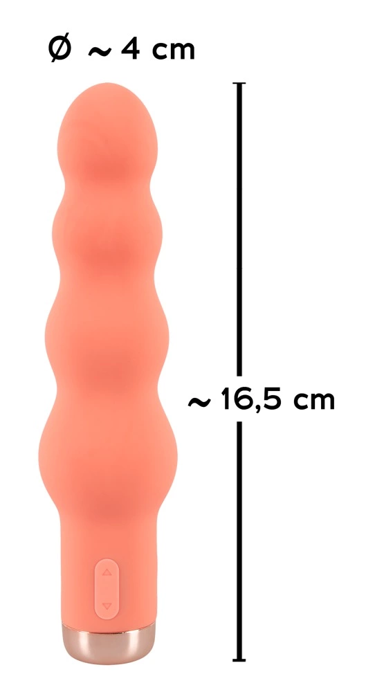 Вибратор Peachy Mini Beads, 16.5 см (оранжевый)
