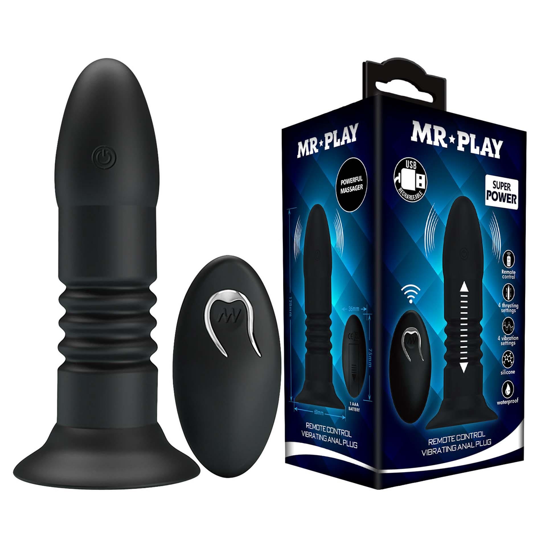 Korek analny Mr. Play Remote Control, 13.8 cm (czarny)