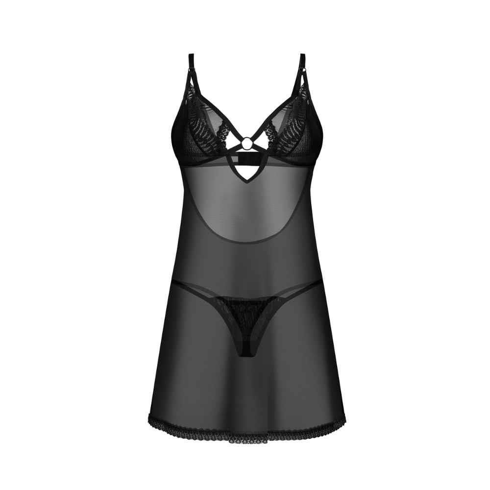 Комплект белья Obsessive Alliane, 2XL/3XL (черный)