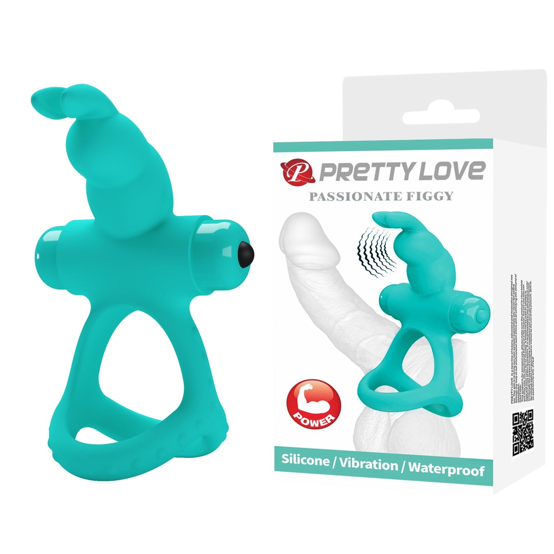Виброкольцо Pretty Love Passionate Figgy, 9.8 см (бирюзовый)