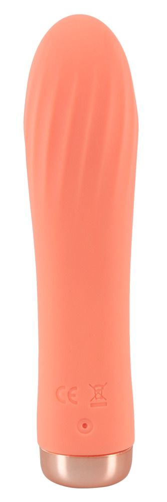 Вибратор Peachy Mini Ribbed, 13,6 см (оранжевый)