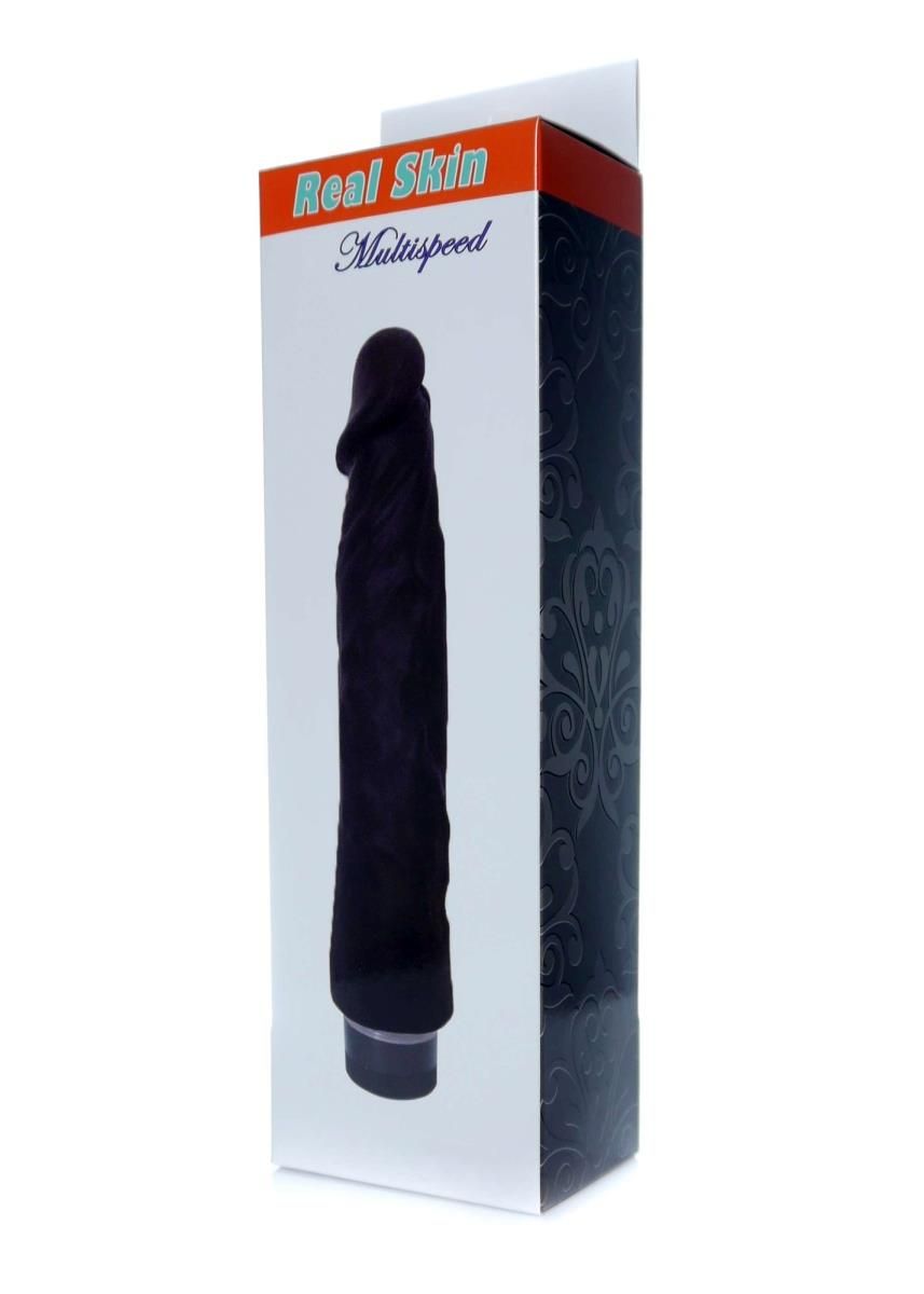 Вібратор реалістичний Boss Real Skin, 22.5 см (чорний)