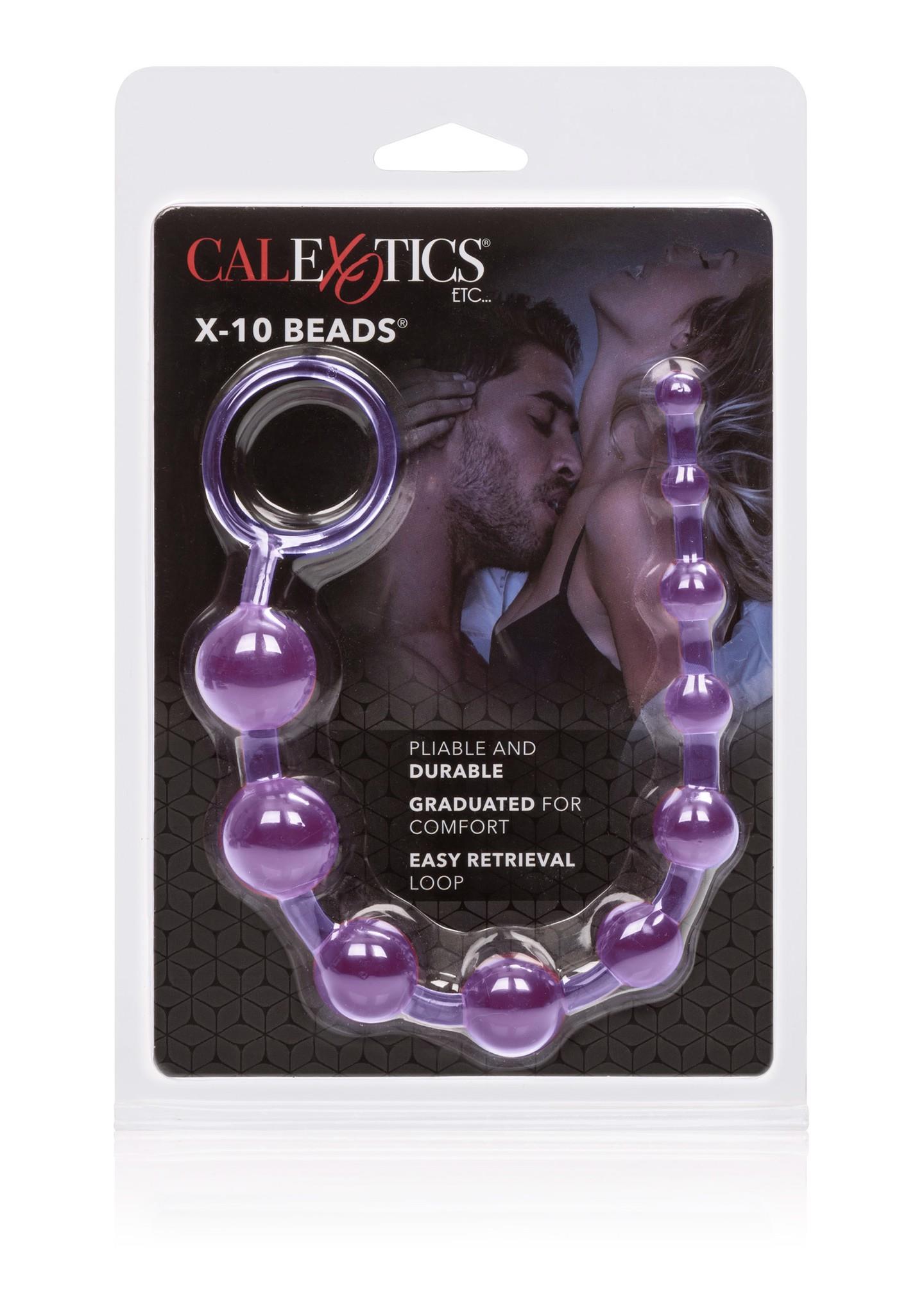 Łańcuch analny Calexotics X-10 Beads, 28 cm (fioletowy)