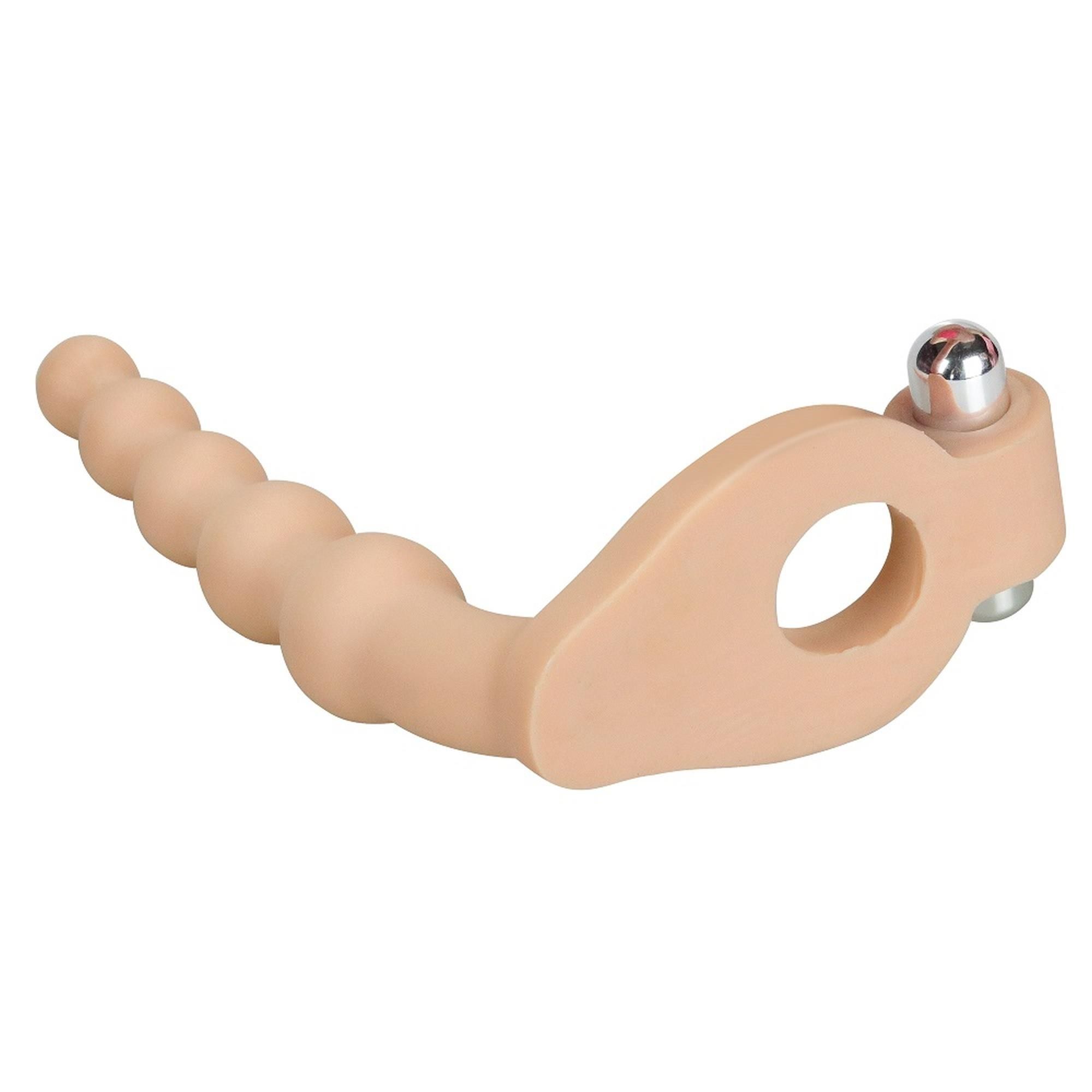Анальна пробка з ерекційним кільцем The Ultra Soft Double, 16,5 см (тілесний)