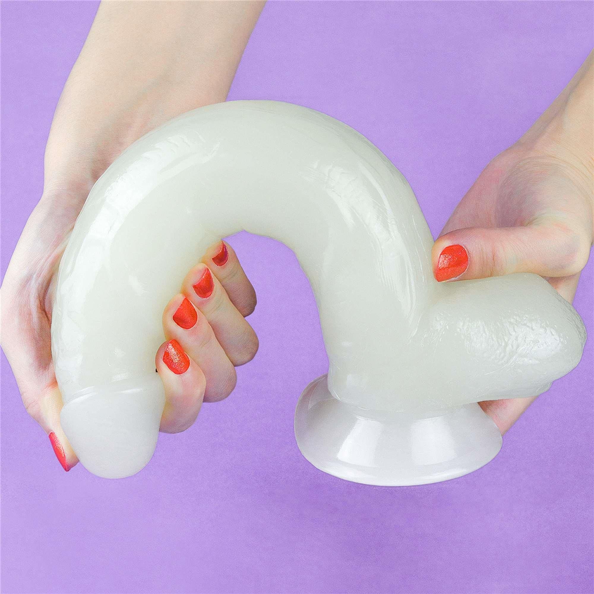 Неоновый фаллоимитатор LoveToy Lumino Play, 26 см (голубой)