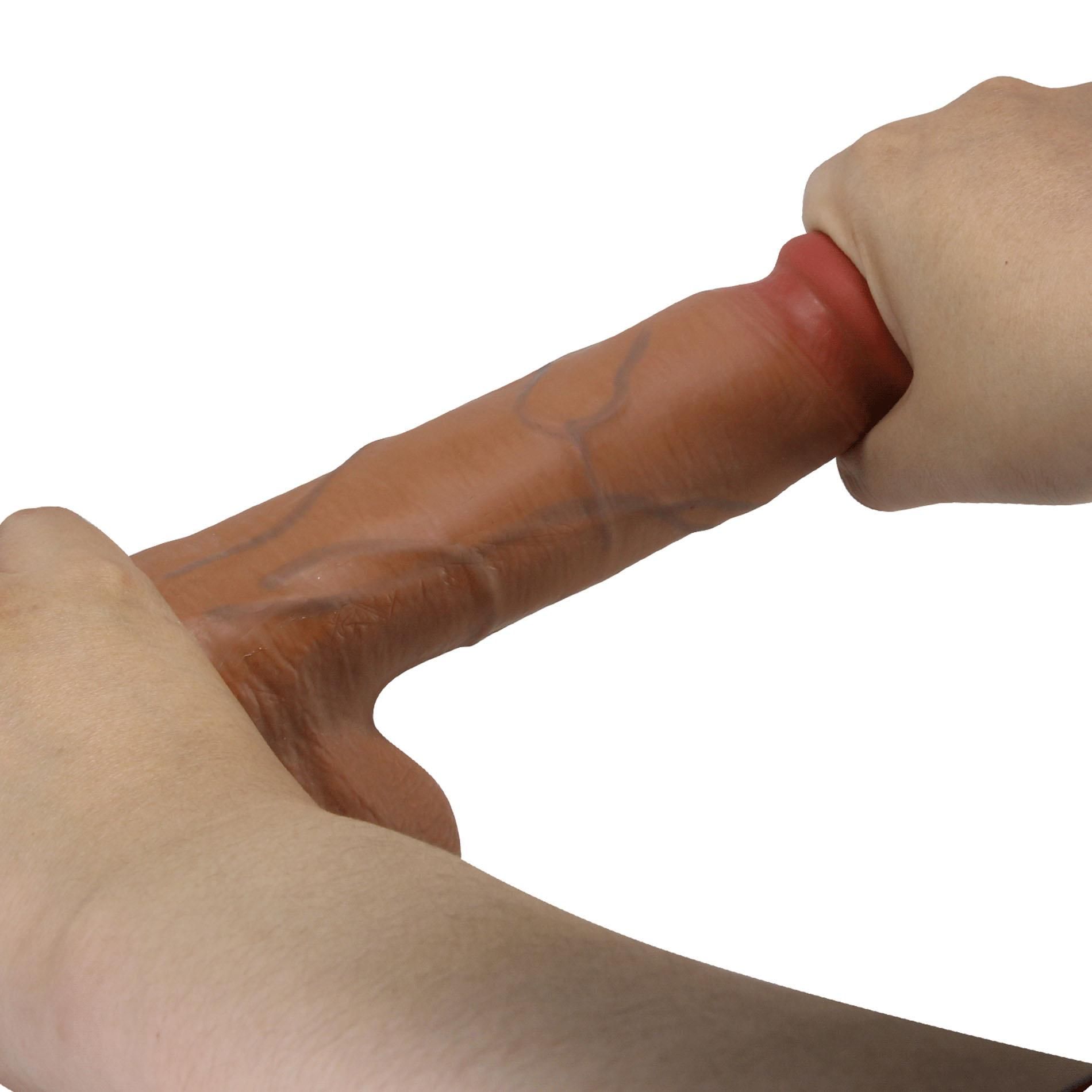 Dildo Baile RealDeal 8.5", 21.8 cm (brązowy)