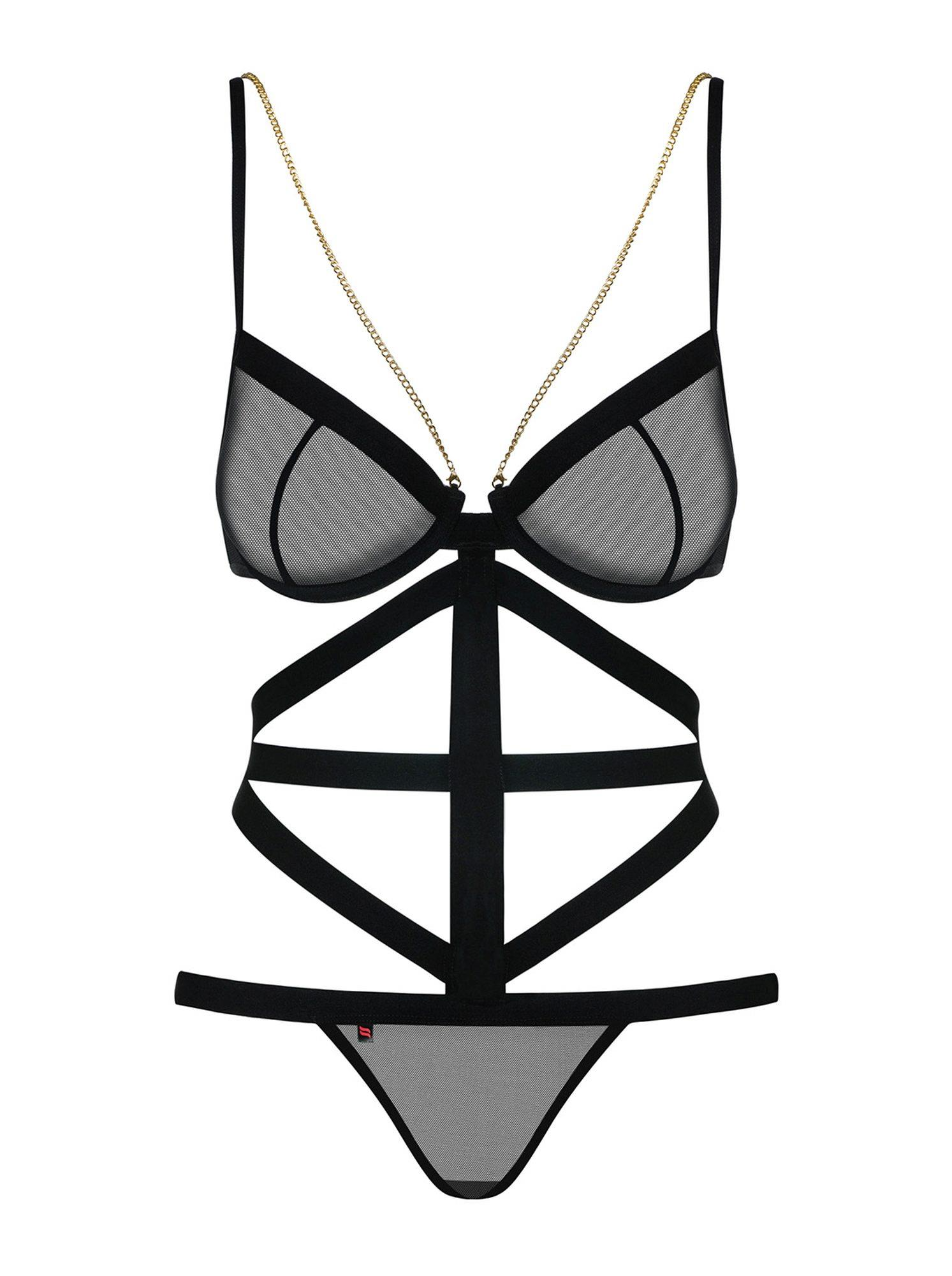 Эротический боди Obsessive Bondy, S/M (черный)