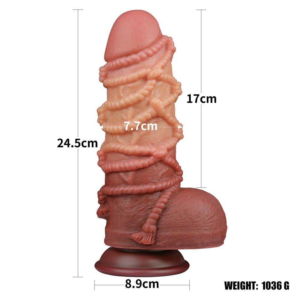 Фаллоимитатор Dual-Layered Silicone Nature Cock 9.5'', 24.5 см (коричневый)