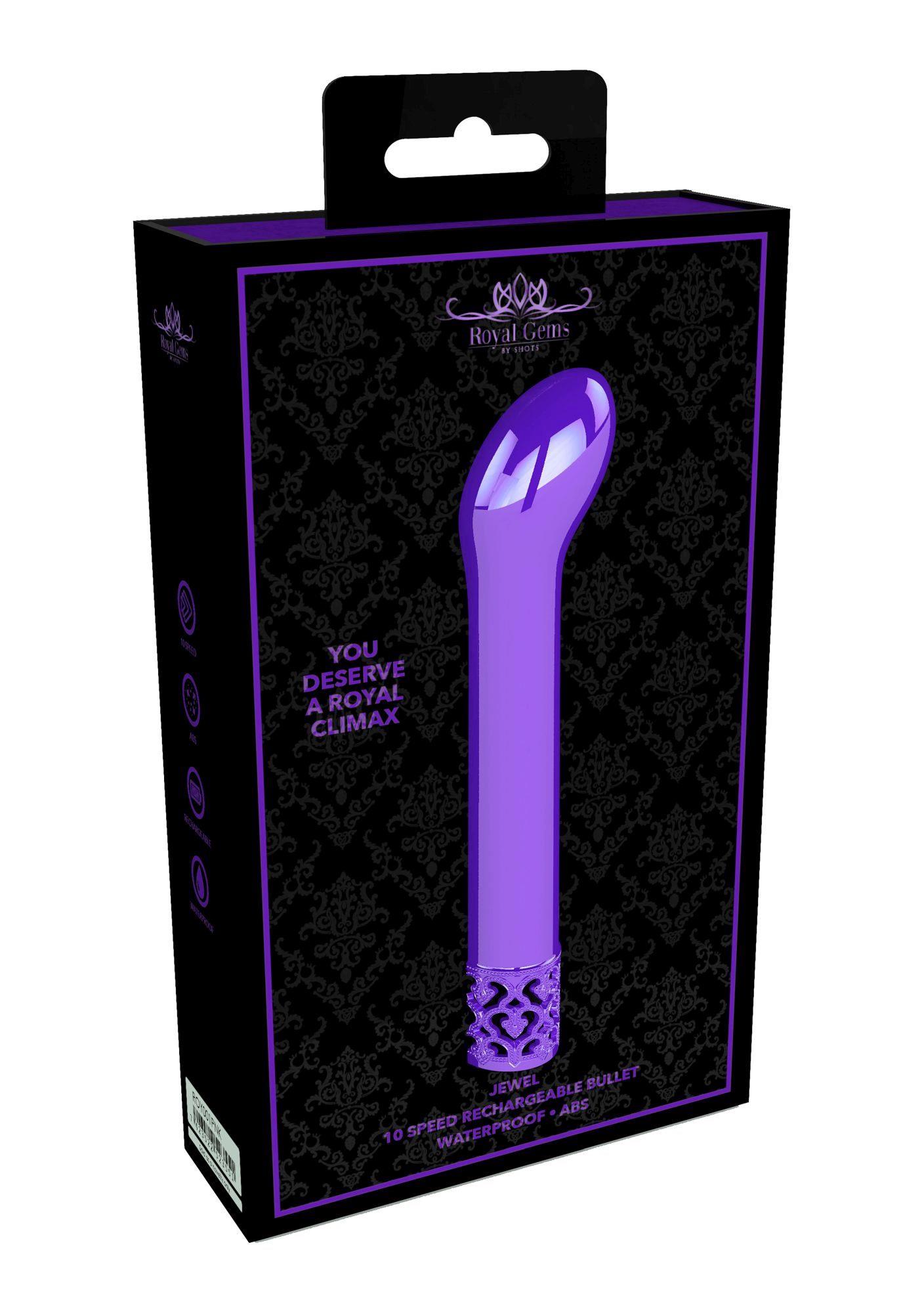 Вибратор Royal Gems Jewel Gunmetal, 12 см (фиолетовый)