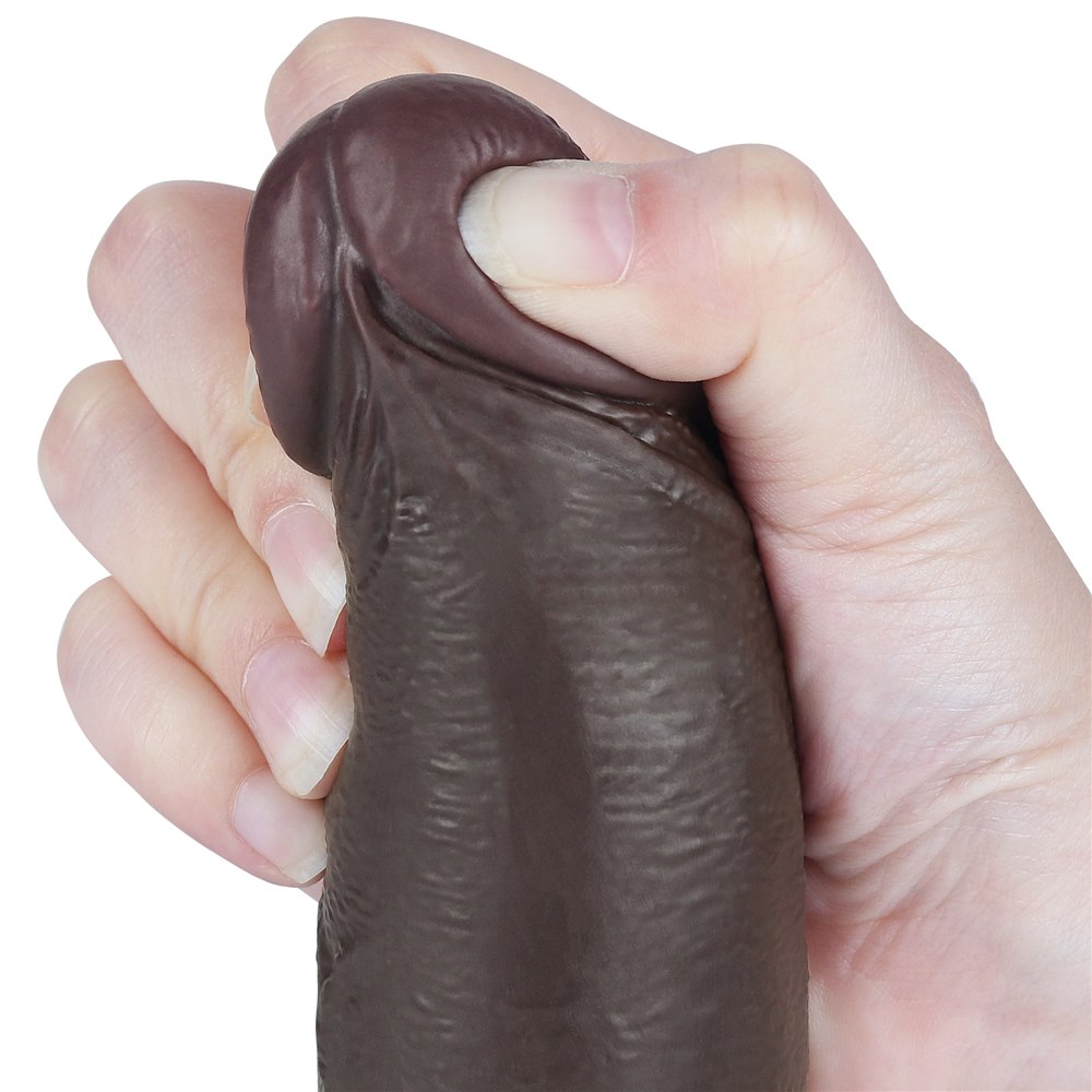 Dildo Sliding-Skin Dual Layer Dong 8.5'', 22 cm (czarny)