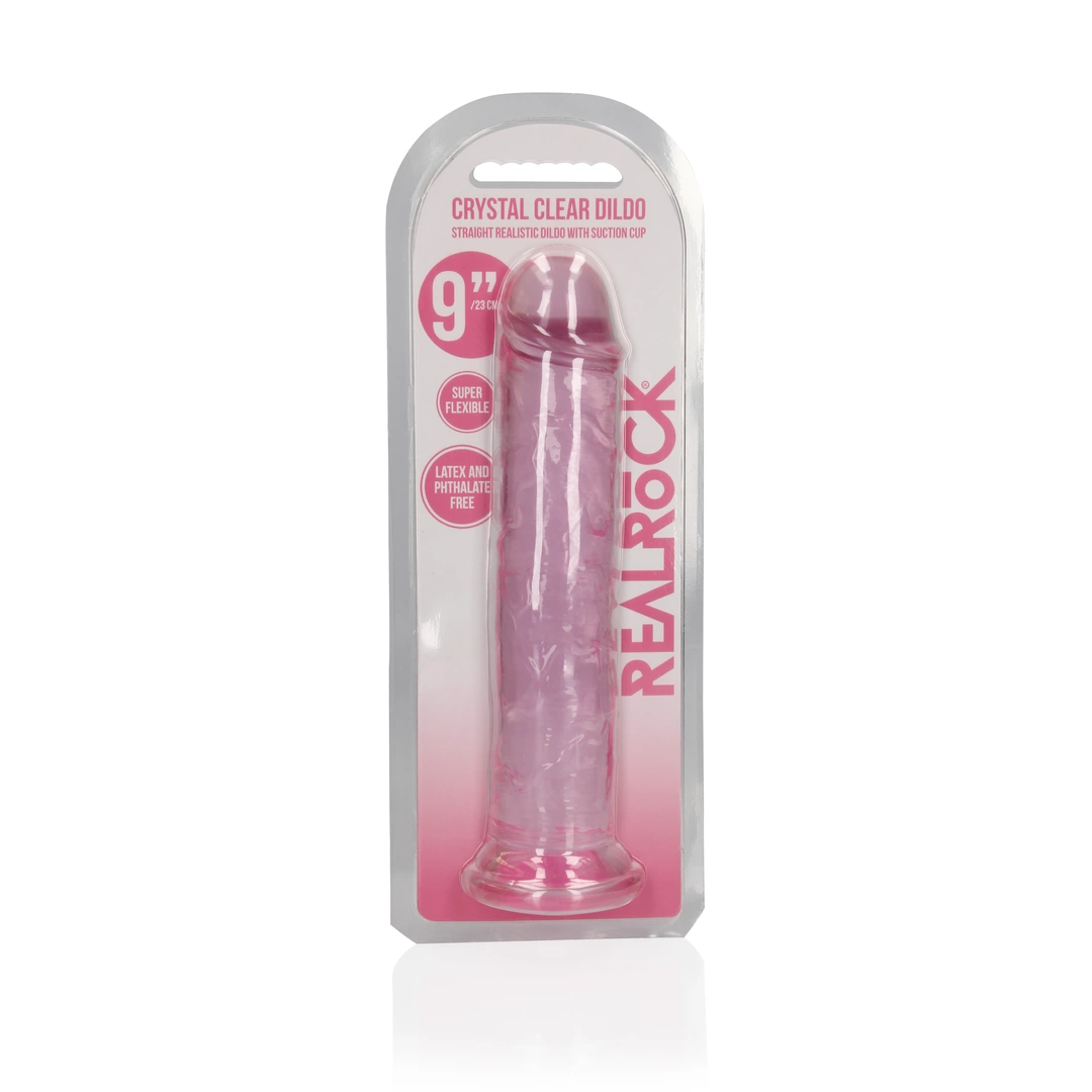 Фаллоимитатор RealRock Crystal Clear 9'', 25 см (розовый)