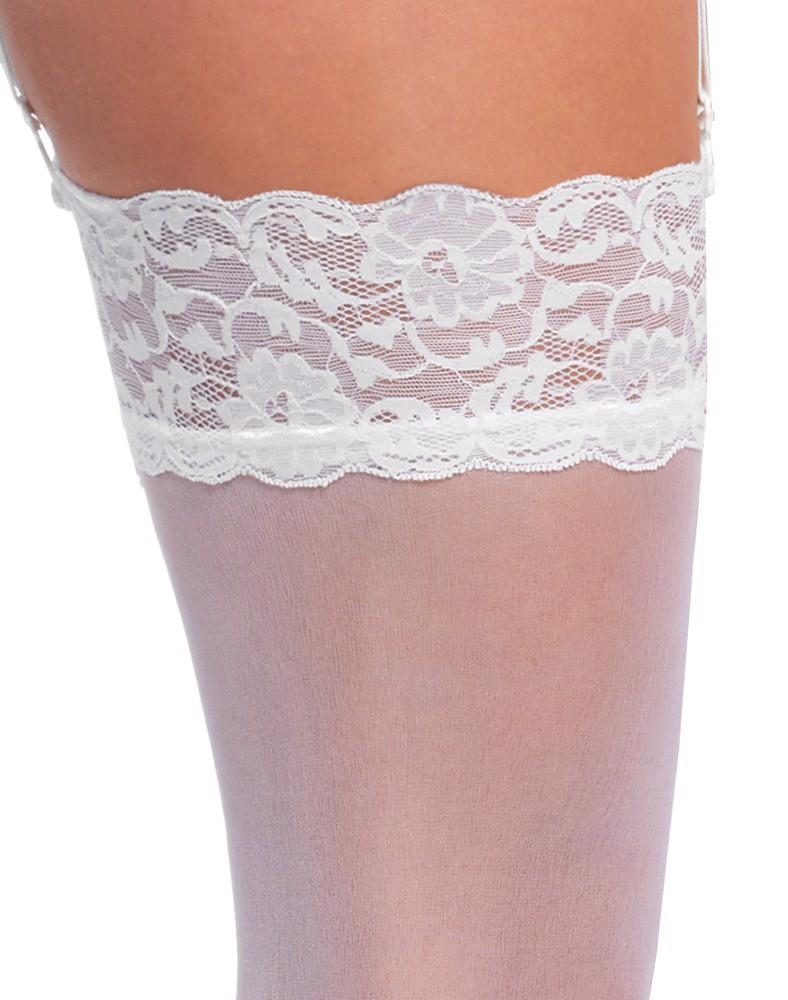 Pończochy Cottelli Legwear Anclipsen, L (biały)