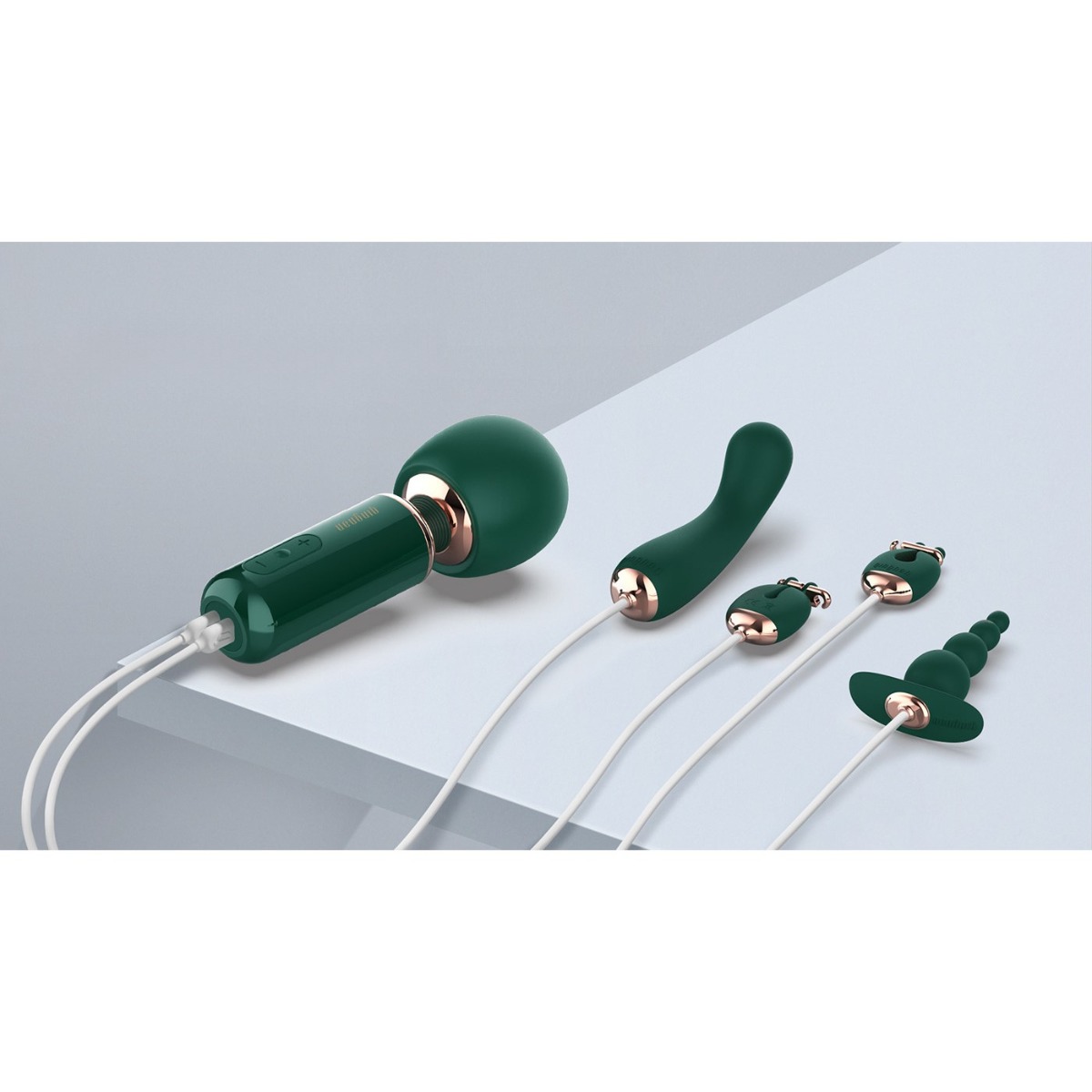 Вибромассажер Qingnan No.5 Powerful Mini Wand, 18,3 см (зеленый)