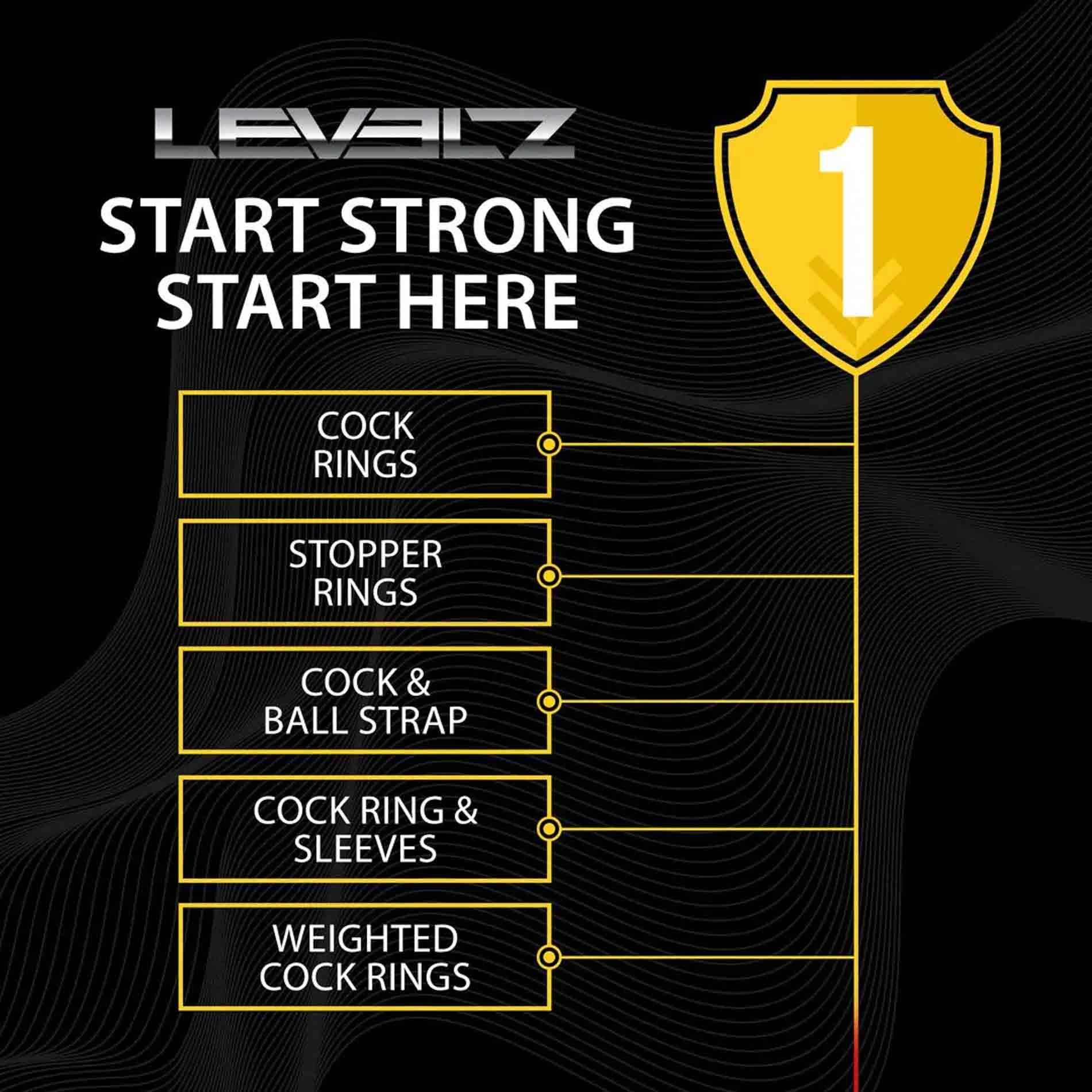 Эрекционное кольцо Levelz by Shots, L (черный)