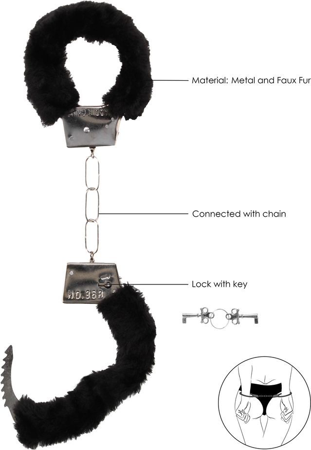 Наручники Ouch! Handcuffs Furry (черный)