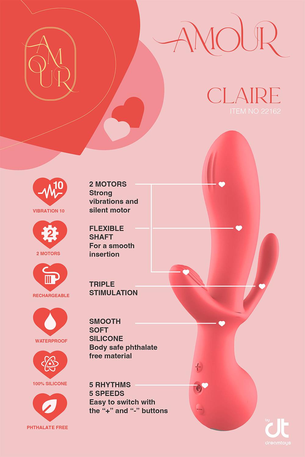Вибратор Amour Clair, 22 см (розовый)