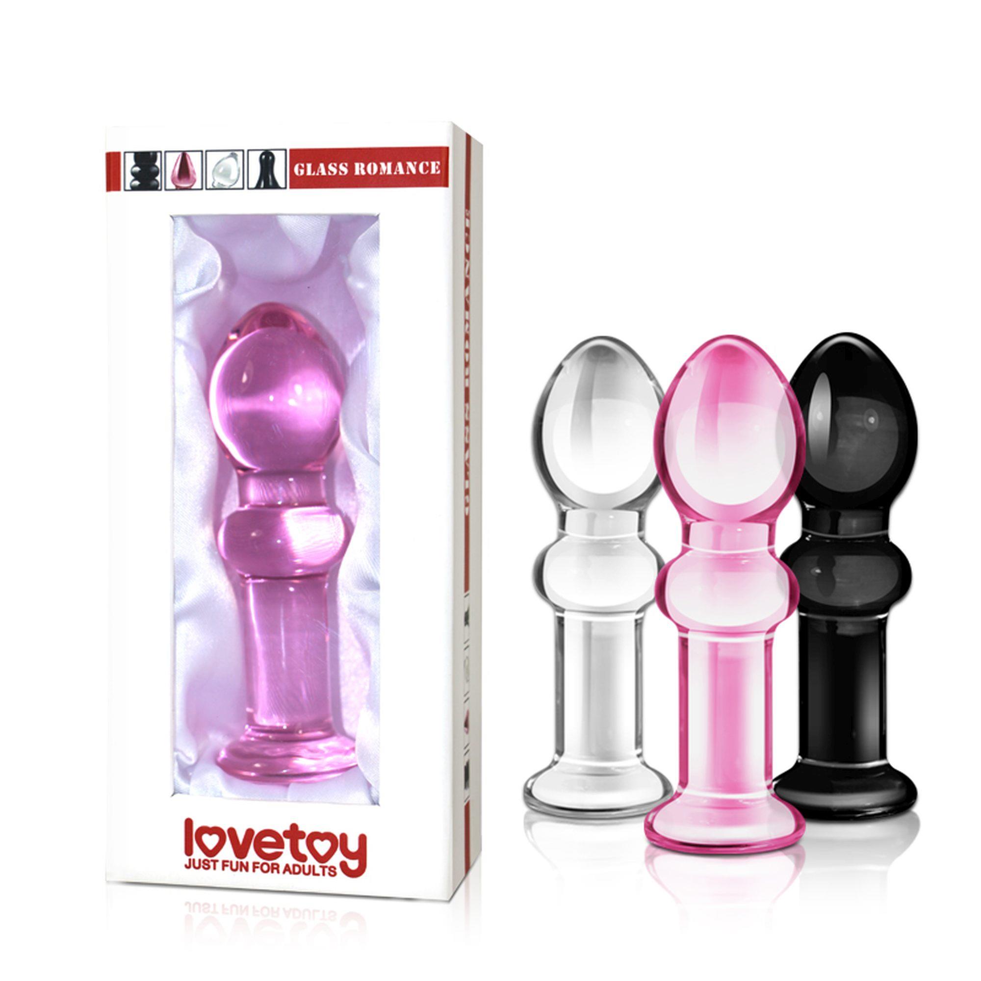 Korek analny Love Toy Glass Romance 4,5", 11.5 cm (różowy)