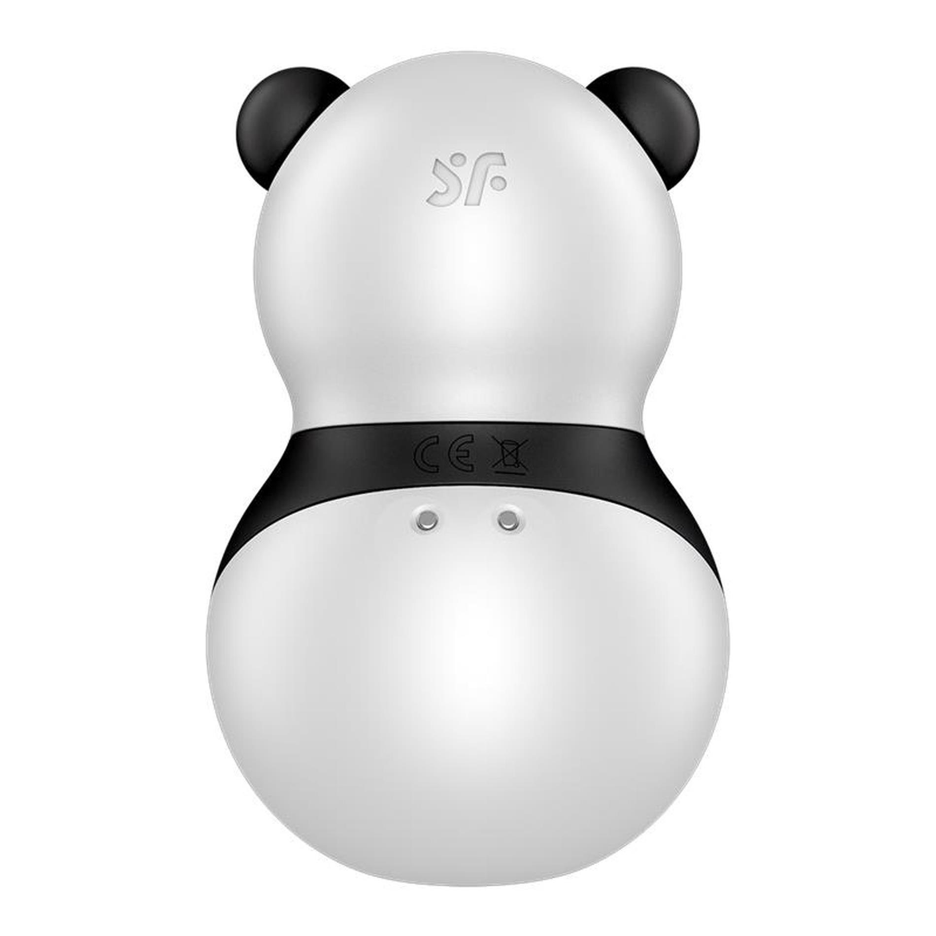 Вакуумный стимулятор клитора с вибрацией Satisfyer Pocket Panda (черный с белым)