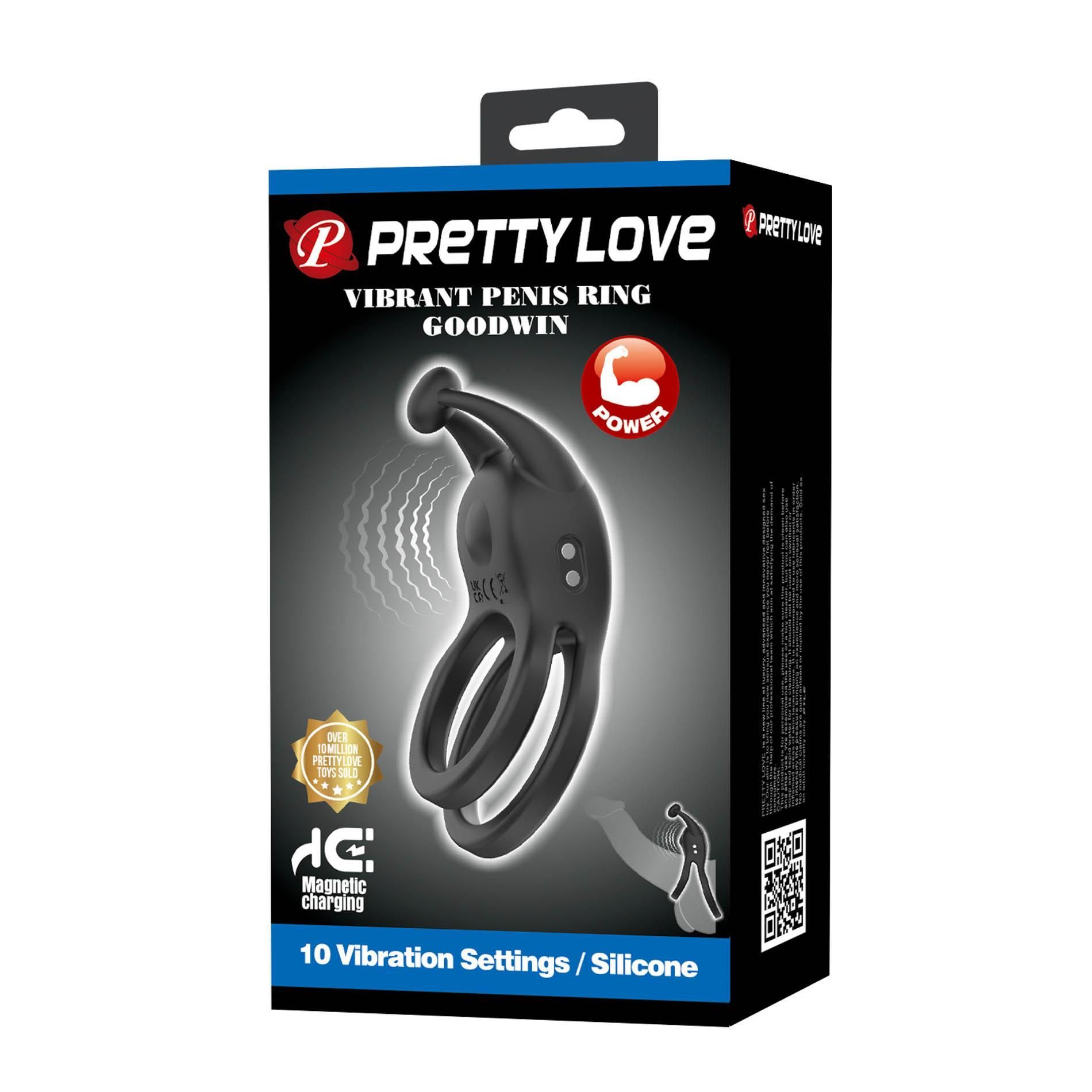 Эрекционное кольцо Pretty Love Goodwin, 9.6 см (черный)