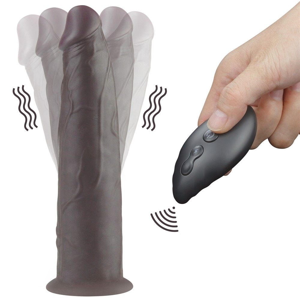 Lovetoy Dual Layered Silicone Rotator - Wibrator, Czarny, 23 cm