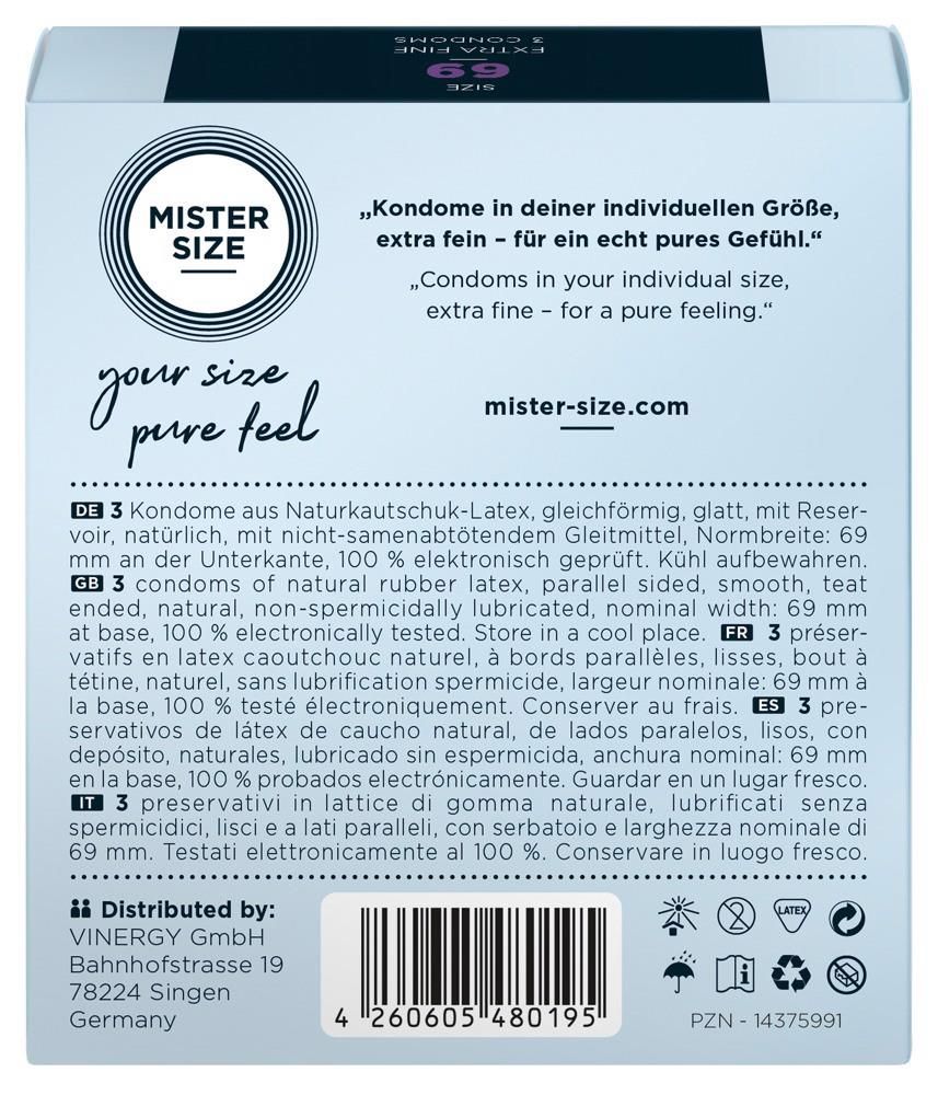 Презервативы Mister Size 69, 3 шт (прозрачный)