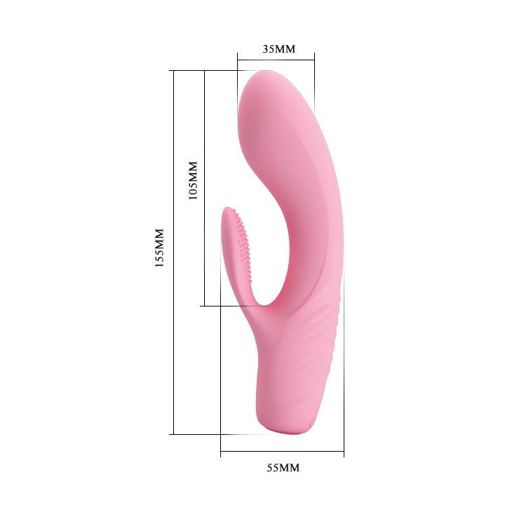 Вибратор-кролик Pretty Love Tim Vibrator Light, 15.5 см (розовый)
