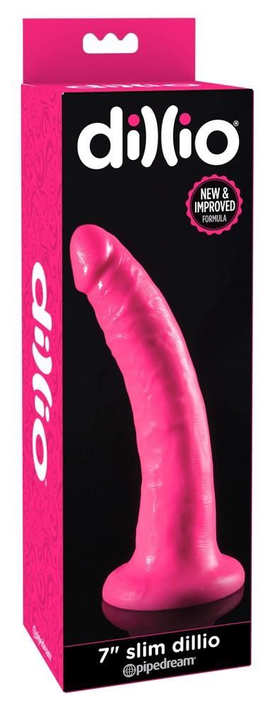 Фаллоимитатор Slim Dillio 7", 19.7 см (розовый)