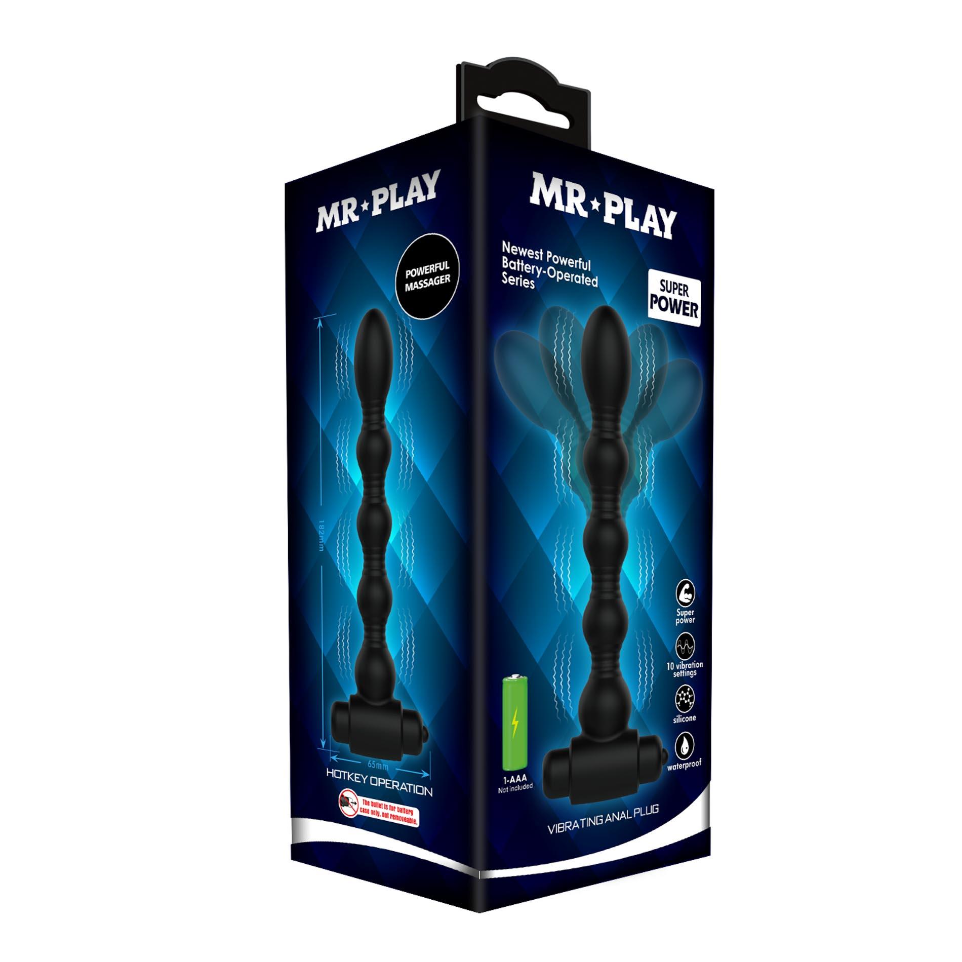 Korek analny z wibracjami Mr. Play, 18,2 cm (czarny)