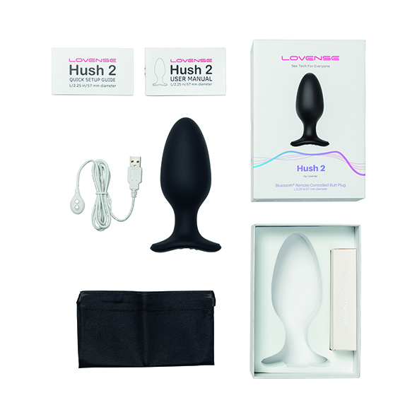 Korek analny Lovense Hush 2 L, 15 cm (czarny)